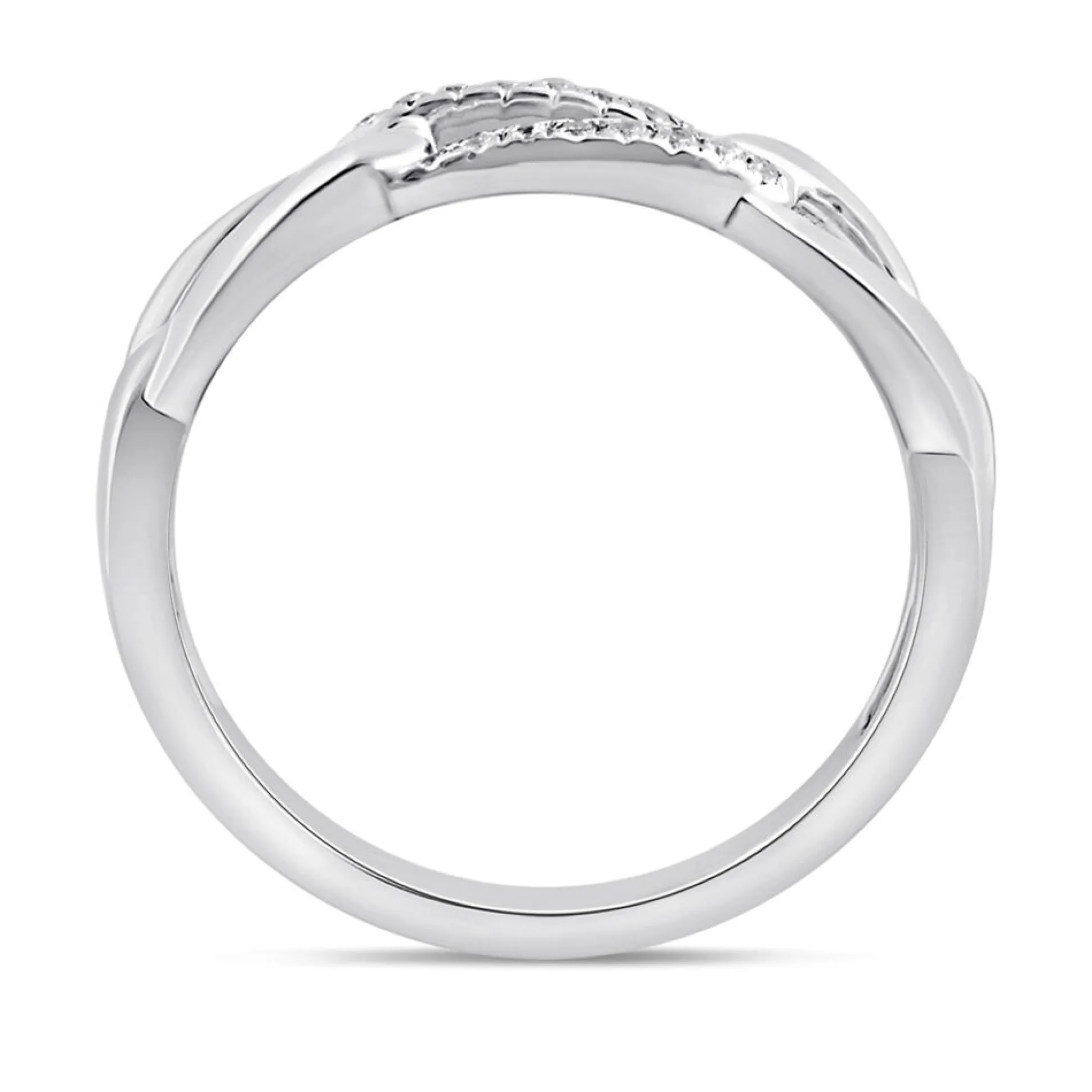 Lab Grown Diamond Link Ring In 10K White Gold