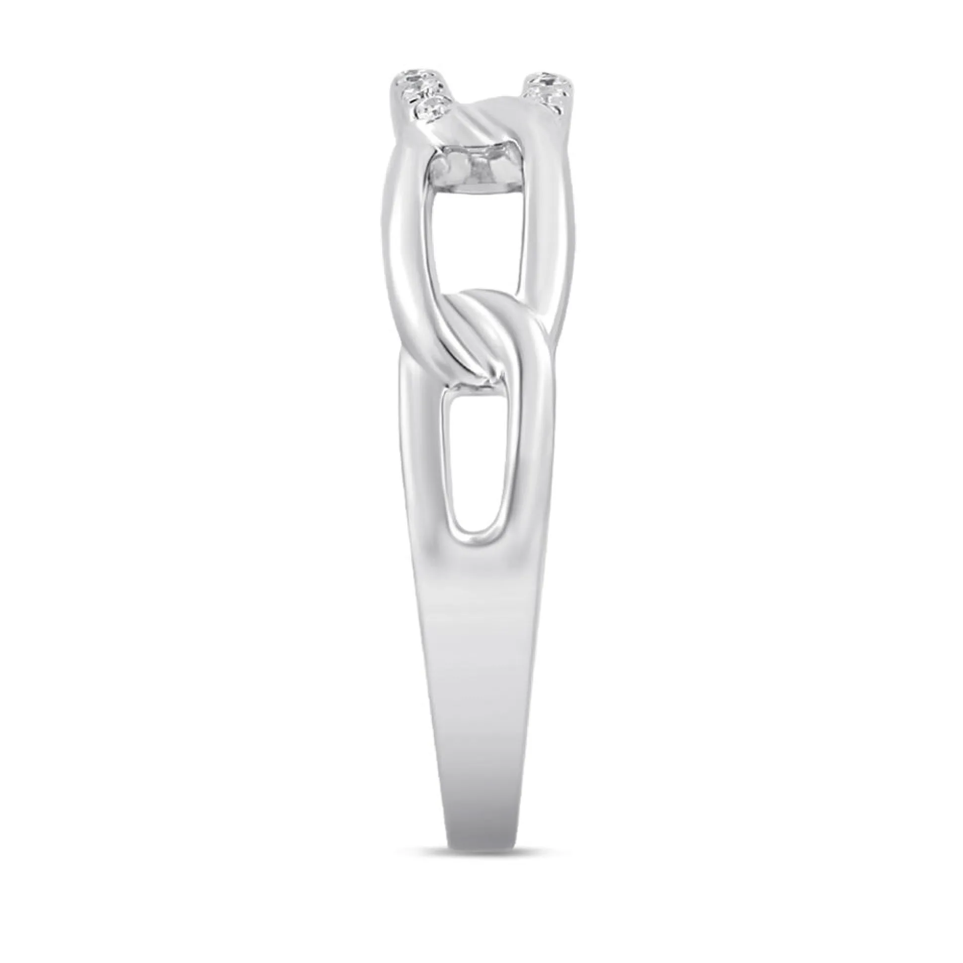 Lab Grown Diamond Link Ring In 10K White Gold