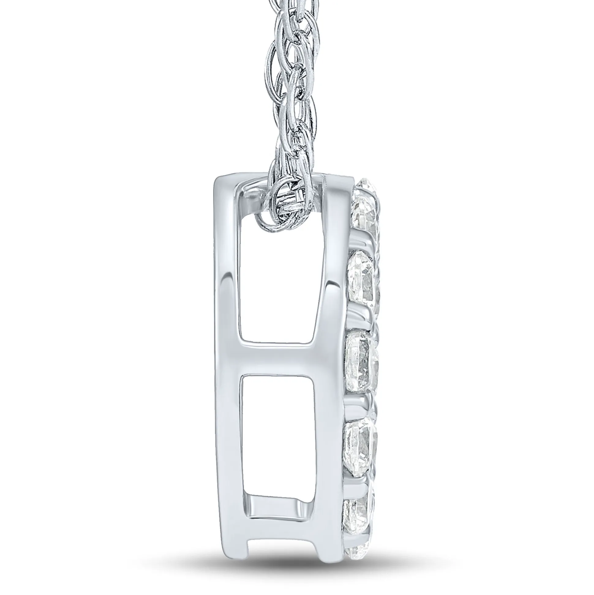Lab Grown Diamond Open Circle Pendant In 14K White Gold (1/4 Ct. Tw.)