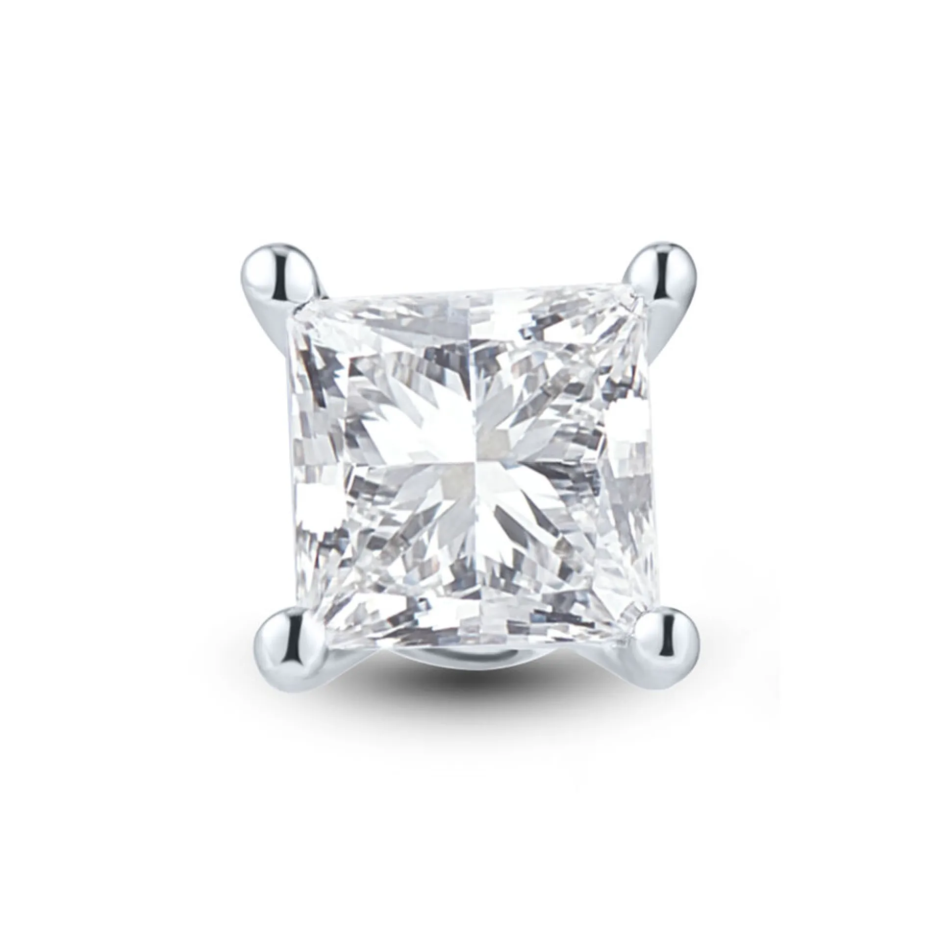 Lab Grown Diamond Stud Earring In 14K White Gold (1 Ct. Tw.)