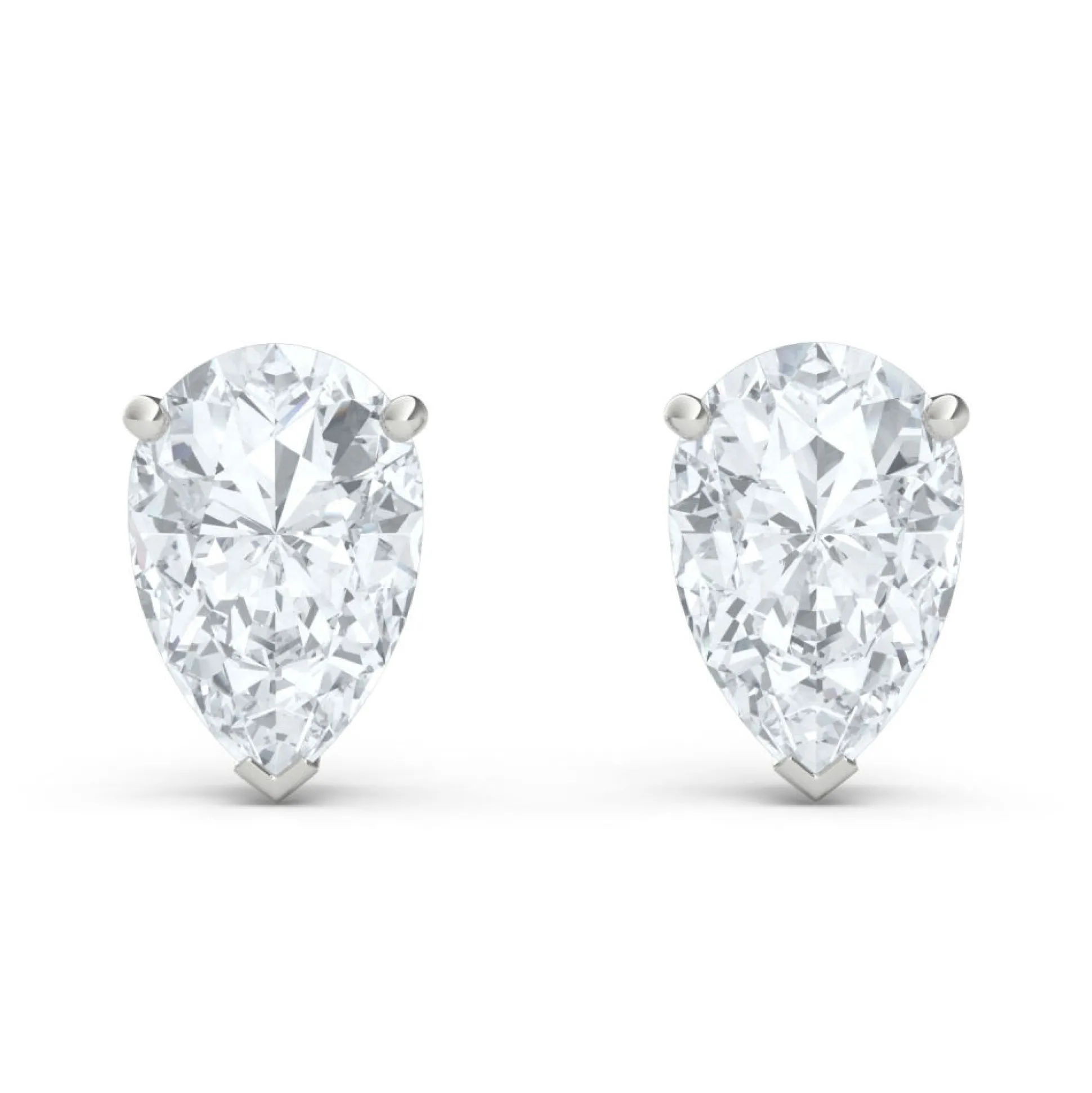 Lab Grown Diamond Stud Earrings Pear Shaped In 14K White Gold (1 Ct. Tw.)