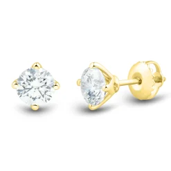 Lab Grown Diamond Stud Round Earrings In 14K Gold (3 Ct. Tw.)