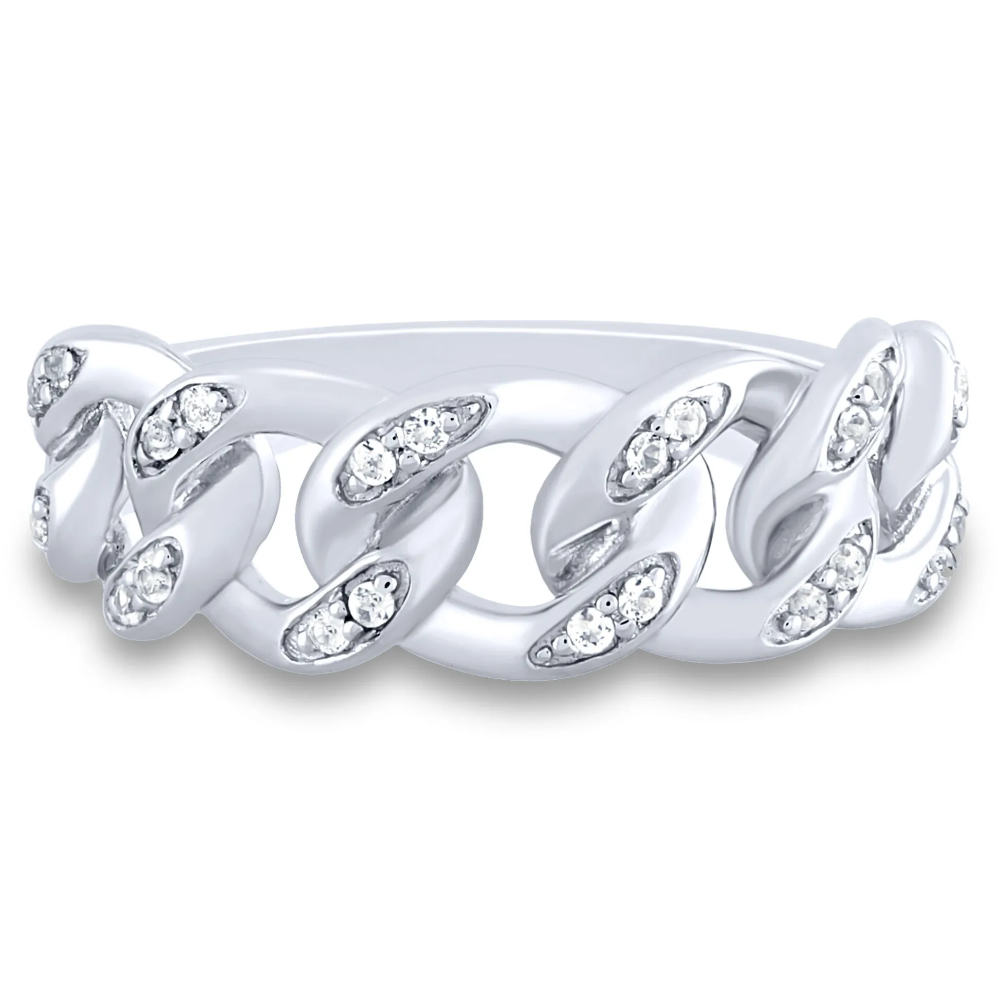 Lab-Created White Sapphire Ring In Sterling Silver