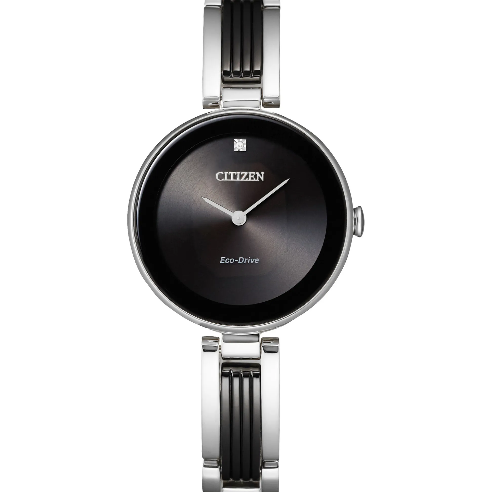 Ladies' Axiom Eco-Drive Watch In Stainless Steel And Black Ion-Plated Stainless Steel
