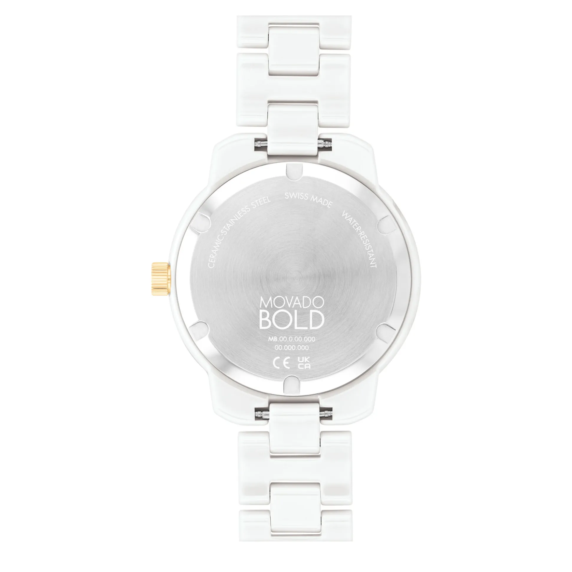 Ladies' Bold Verso Ceramic Watch In Gold-Tone And White, 39Mm