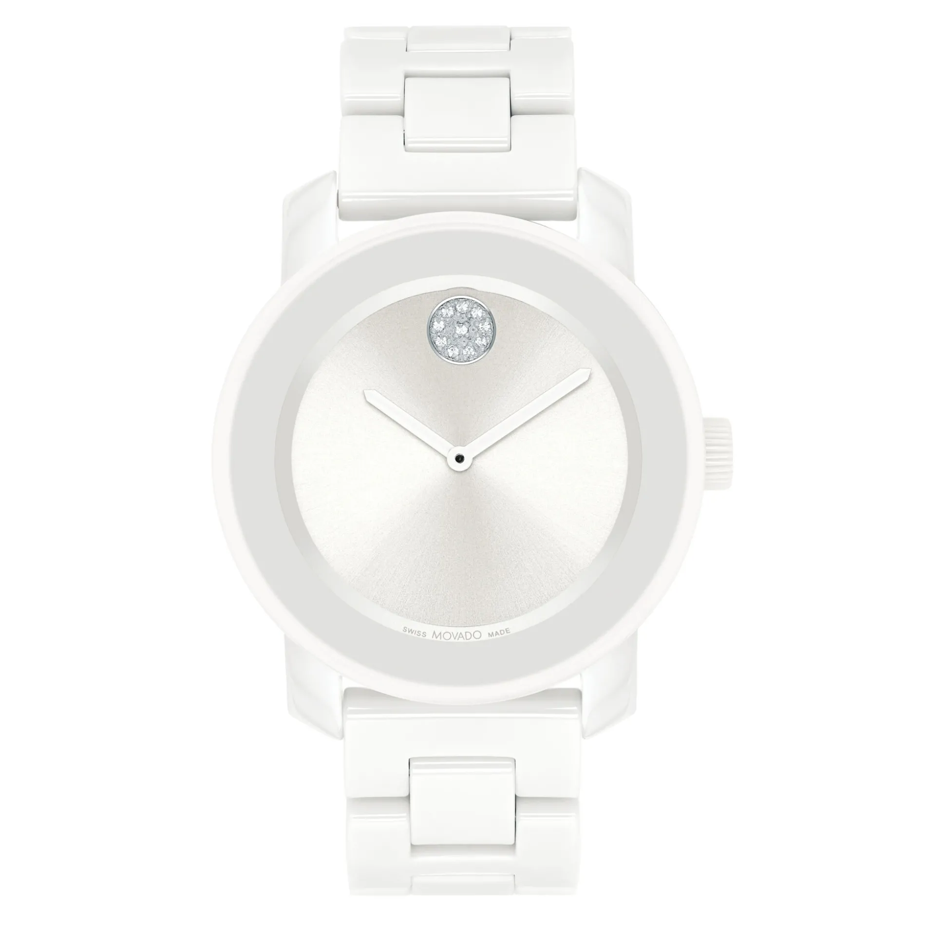 Ladies' Bold Watch In White Ceramic And Stainless Steel, 36Mm