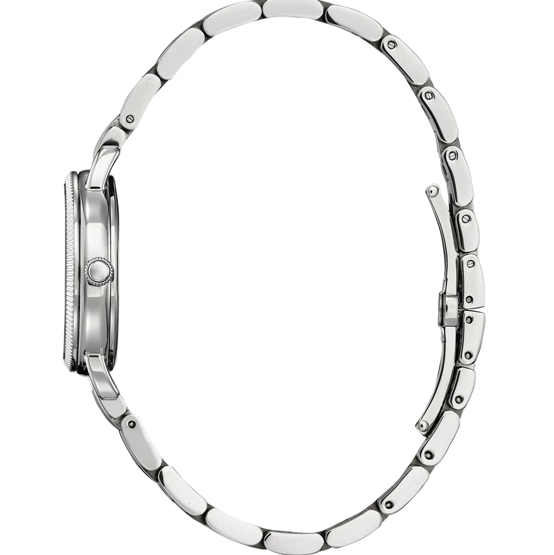 Ladies Coin-Edge Watch In Stainless Steel