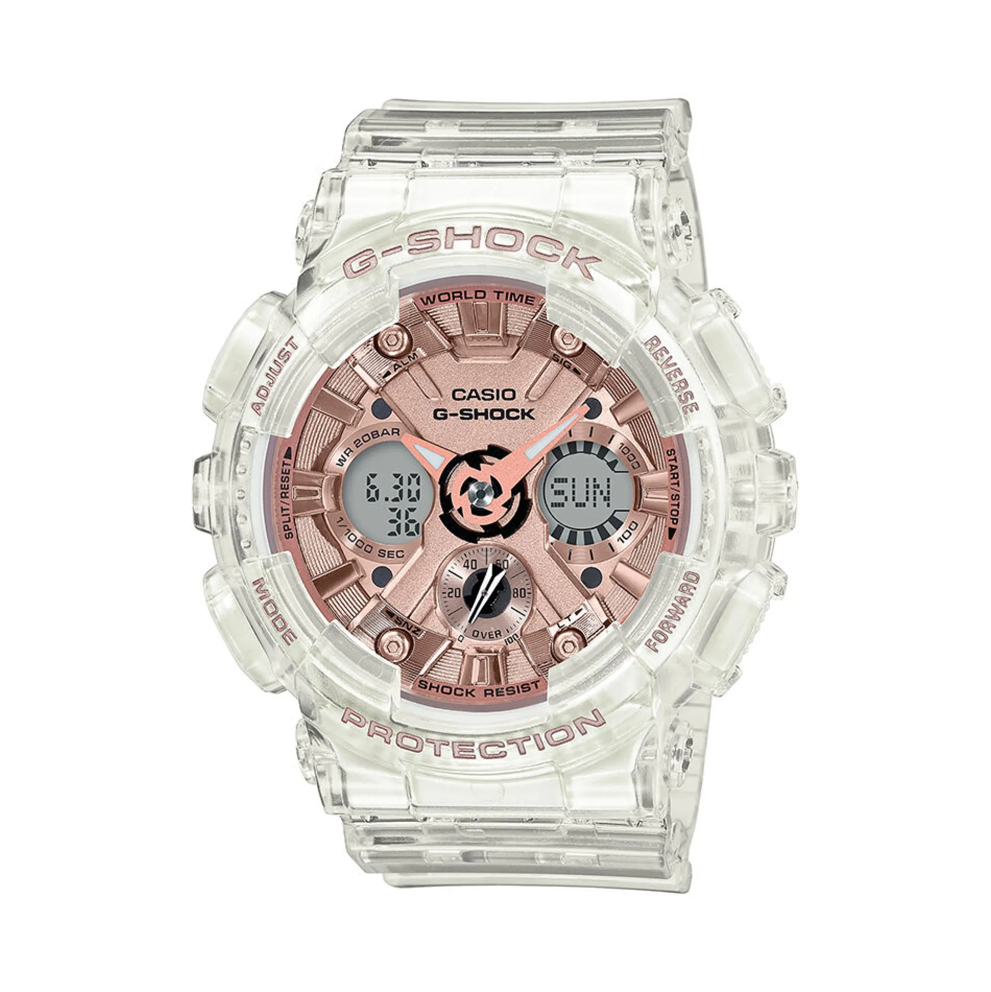 Ladies' S Series Clear Resin Watch With Rose Gold-Tone Chronograph Dial