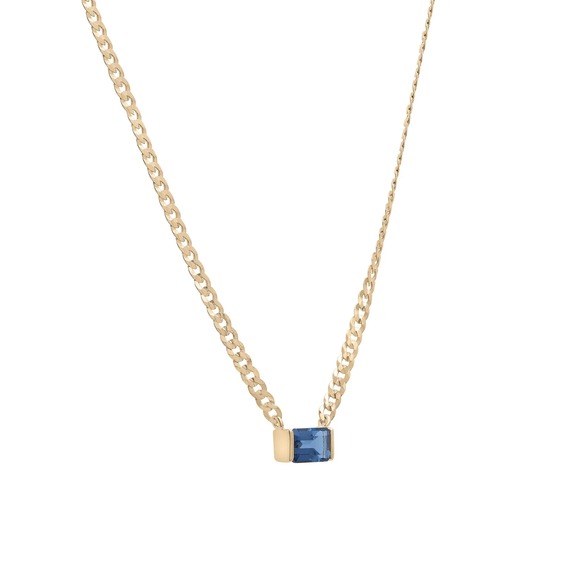London Blue Topaz Cuban Link Necklace In Vermeil