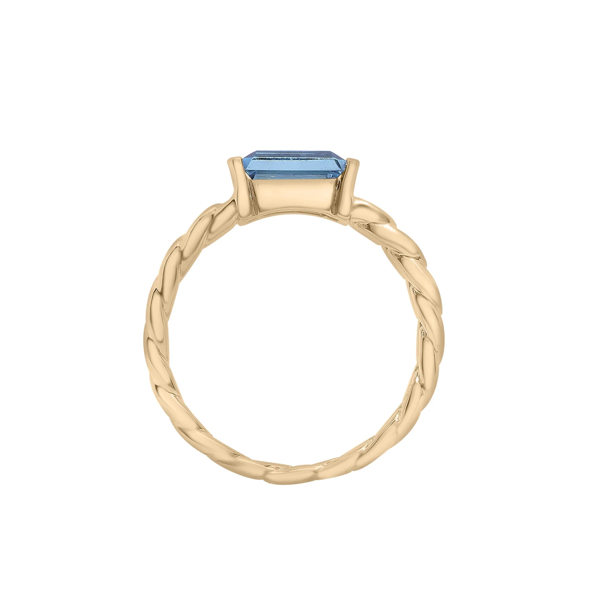 London Blue Topaz Curb Link Ring In Vermeil
