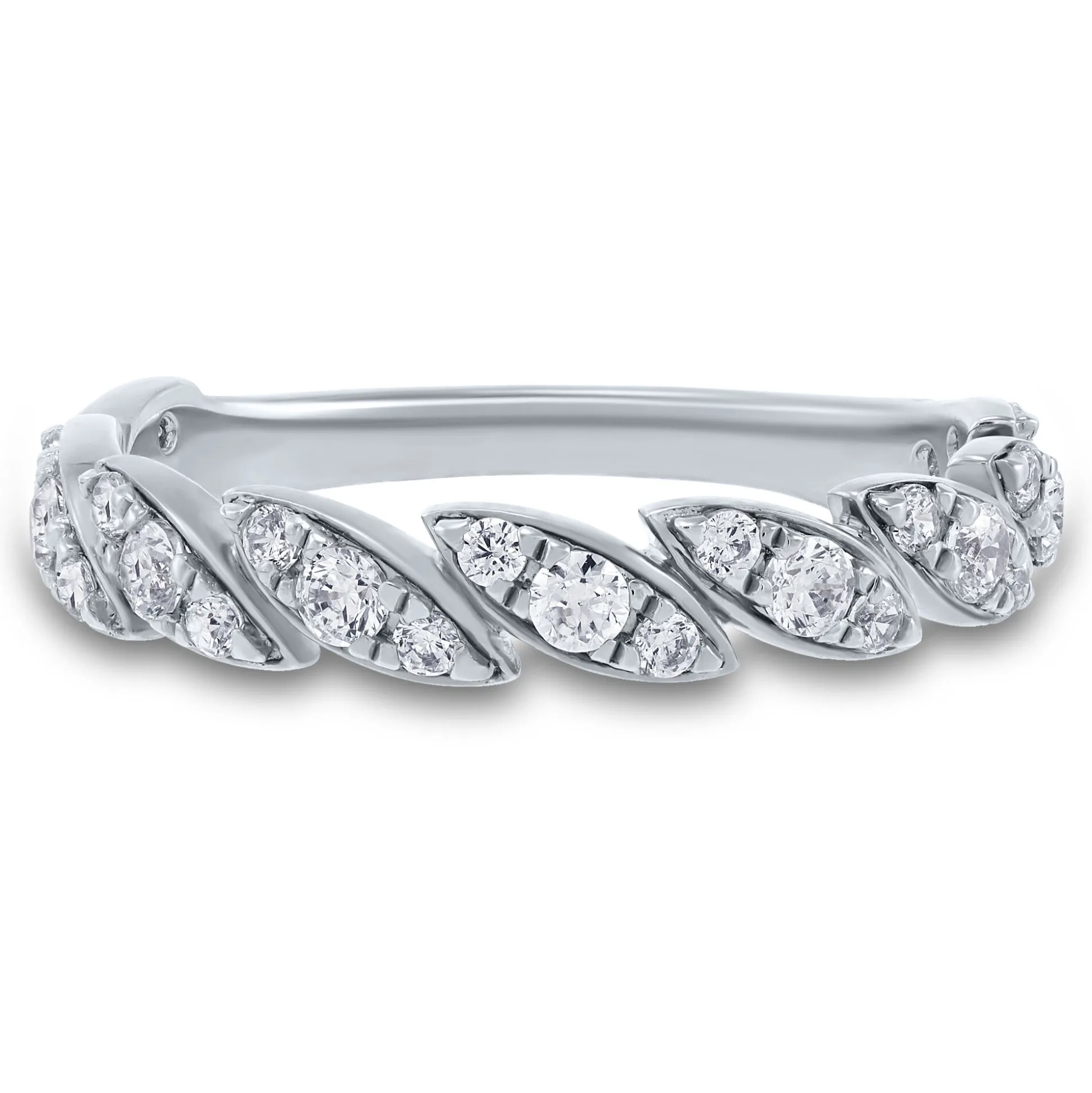 Marquise-Shaped Lab Grown Diamond Band In 14K White Gold (1/2 Ct. Tw.)