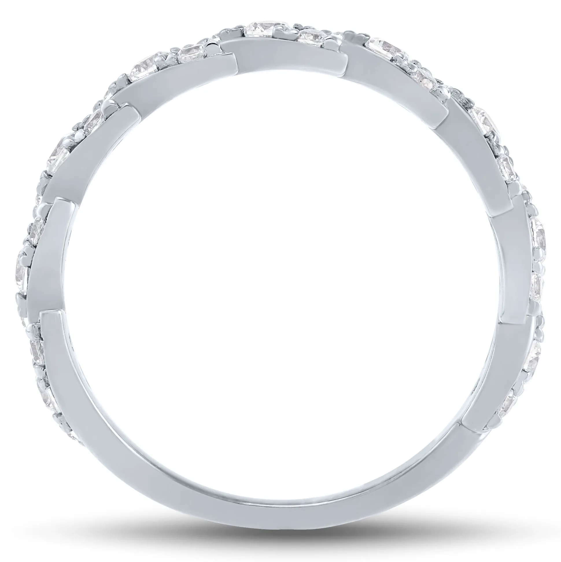 Marquise-Shaped Lab Grown Diamond Band In 14K White Gold (1/2 Ct. Tw.)