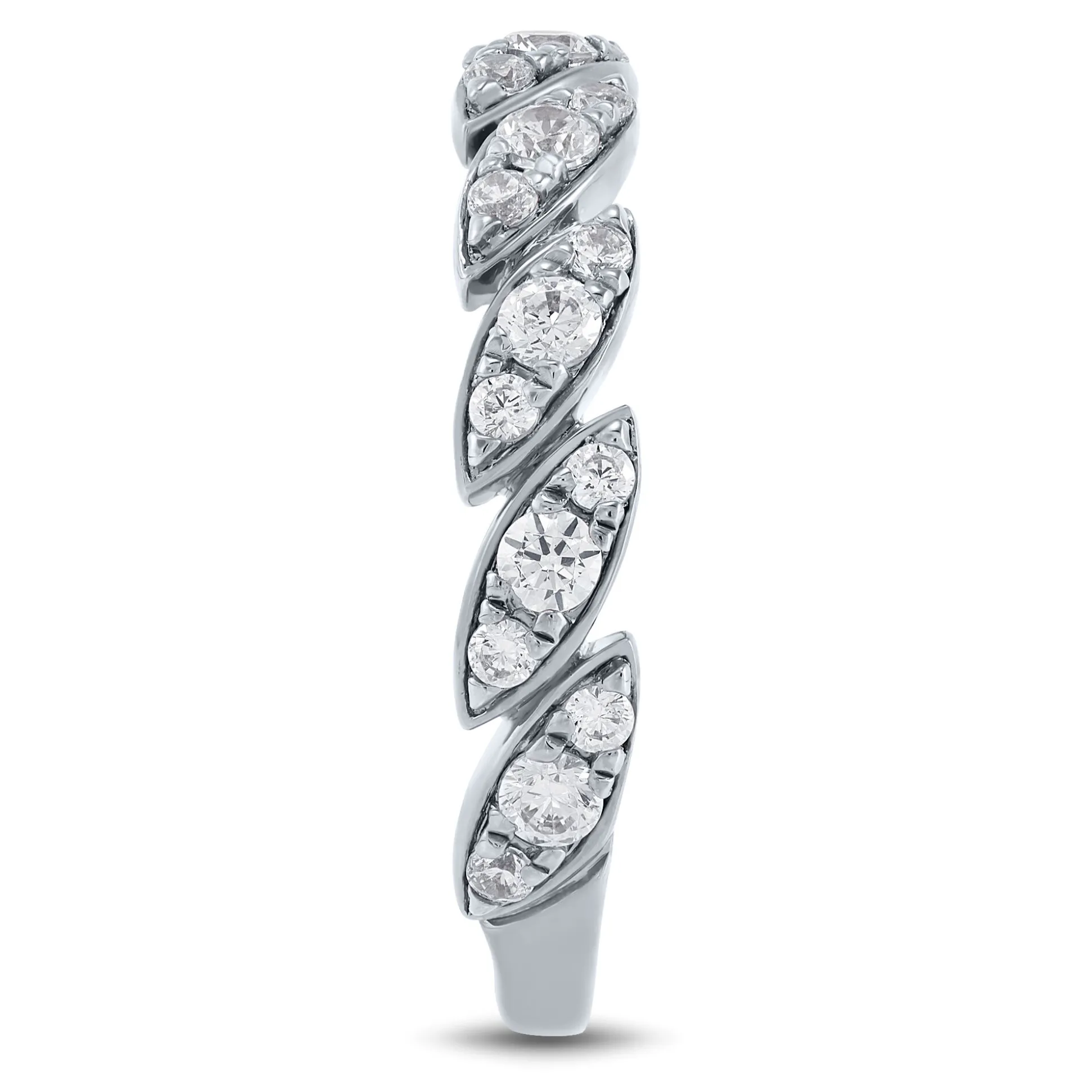 Marquise-Shaped Lab Grown Diamond Band In 14K White Gold (1/2 Ct. Tw.)