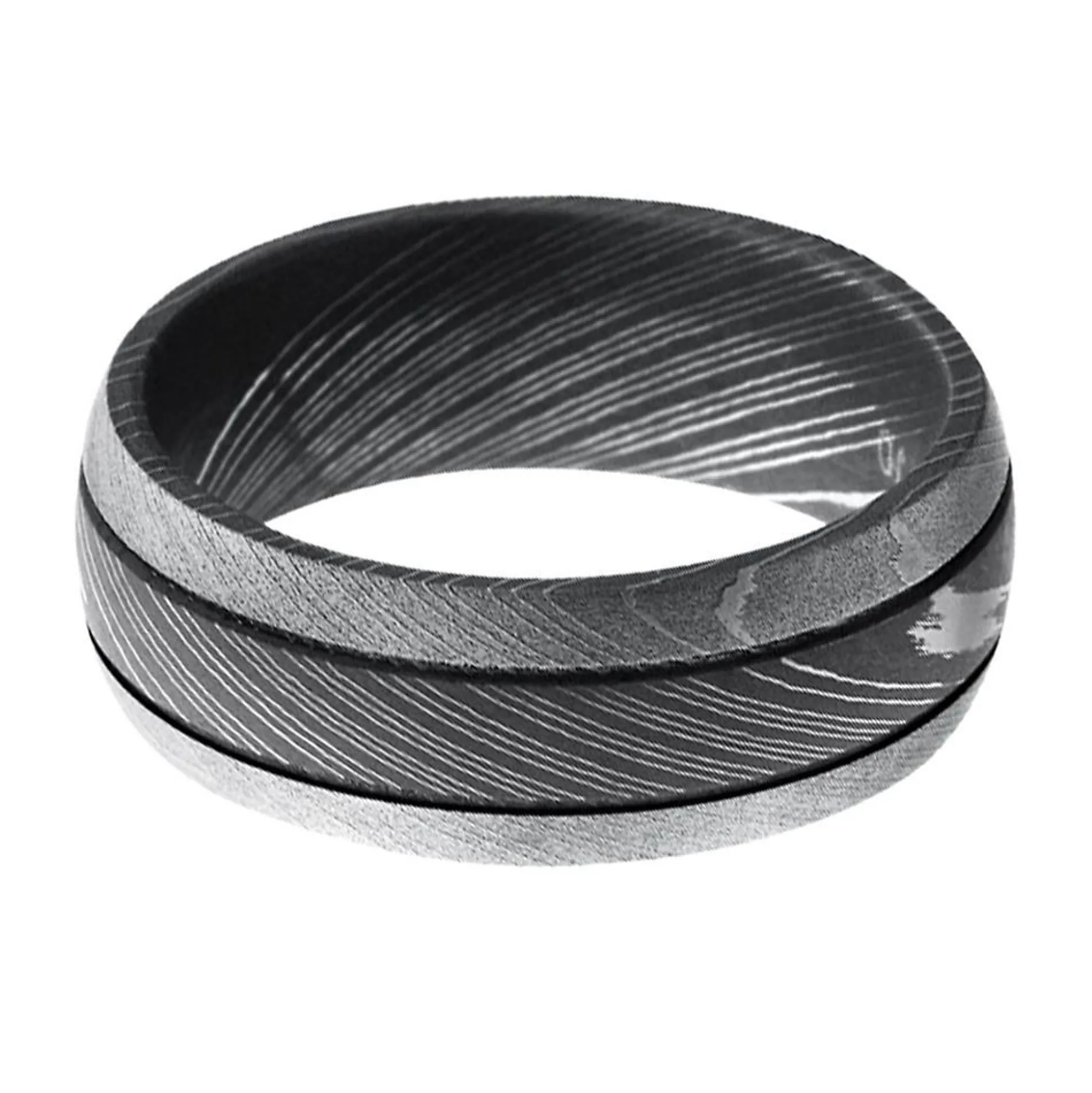 Men's Band In Damascus Steel, 8Mm