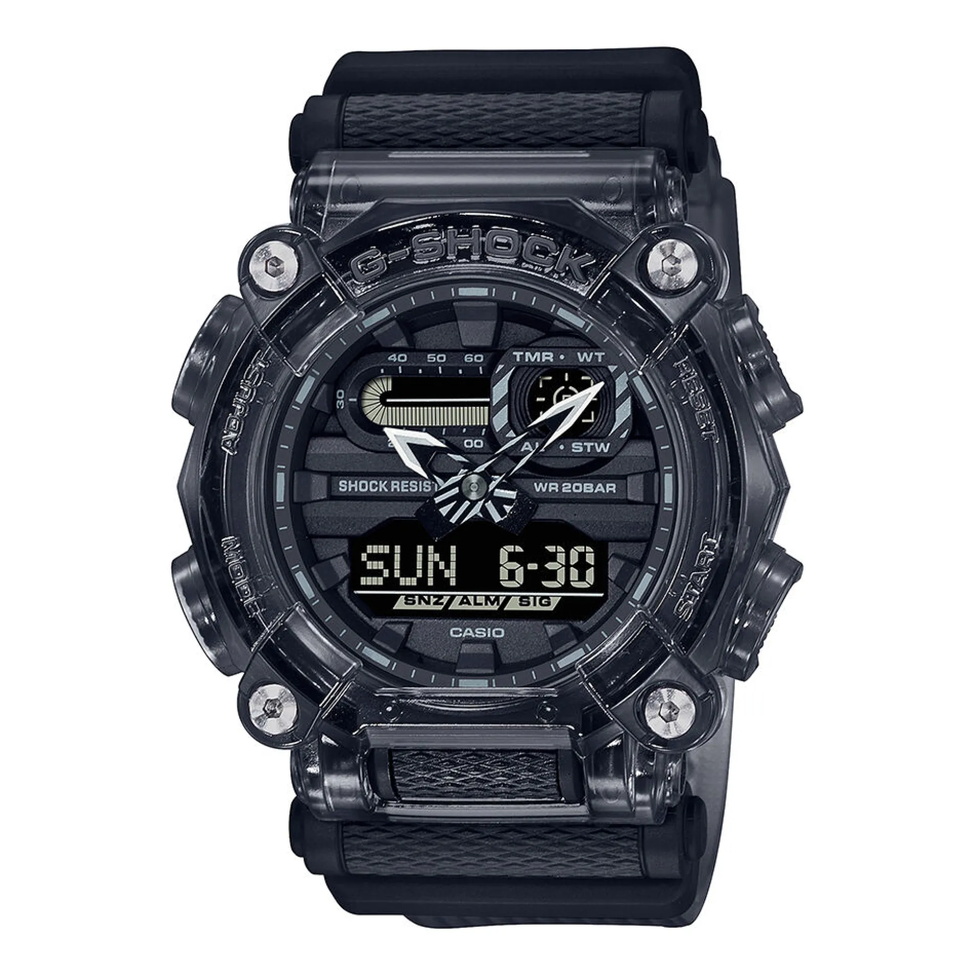 Men's 900-Series Skeleton Watch With Gray Resin Band