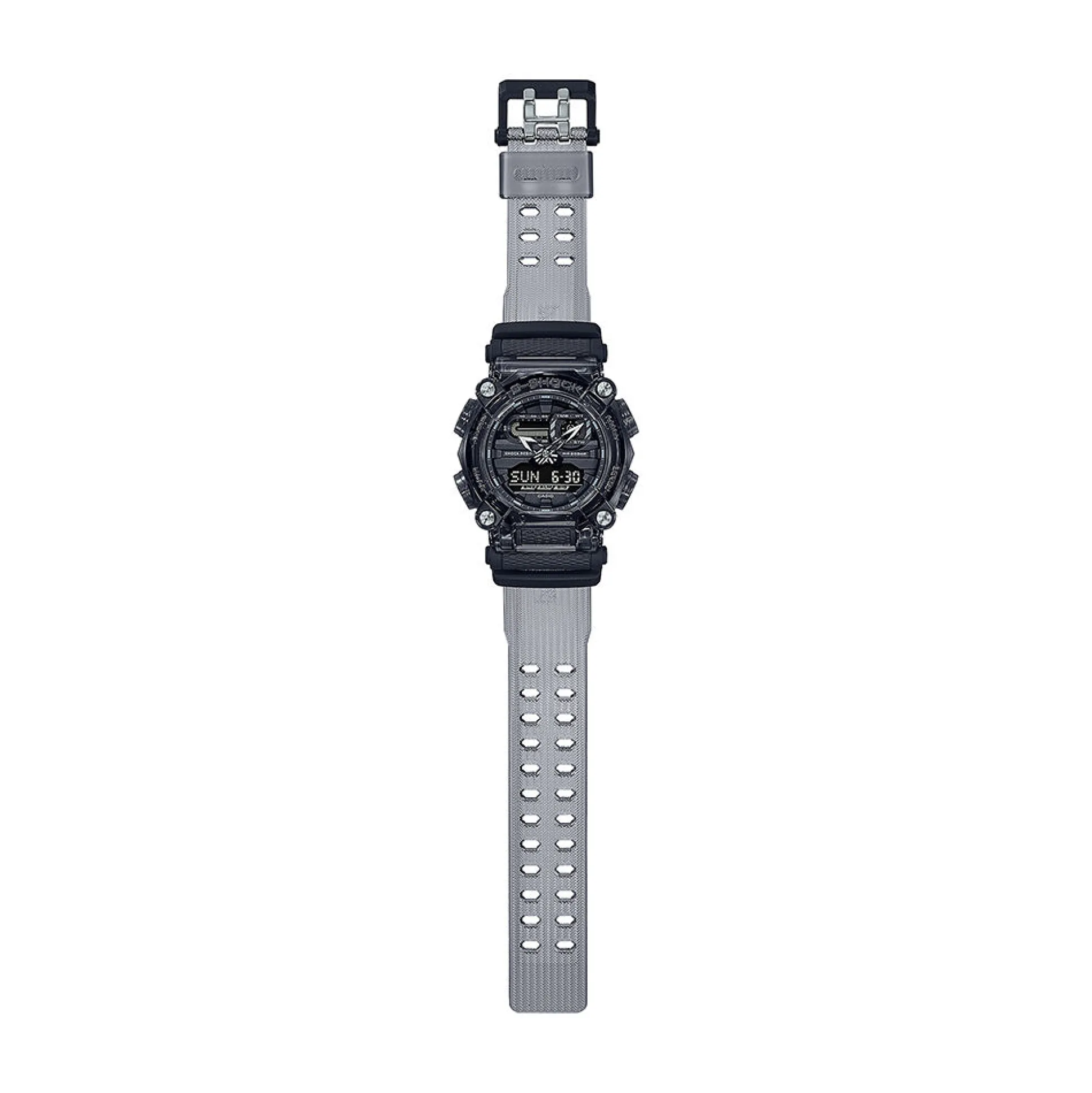Men's 900-Series Skeleton Watch With Gray Resin Band