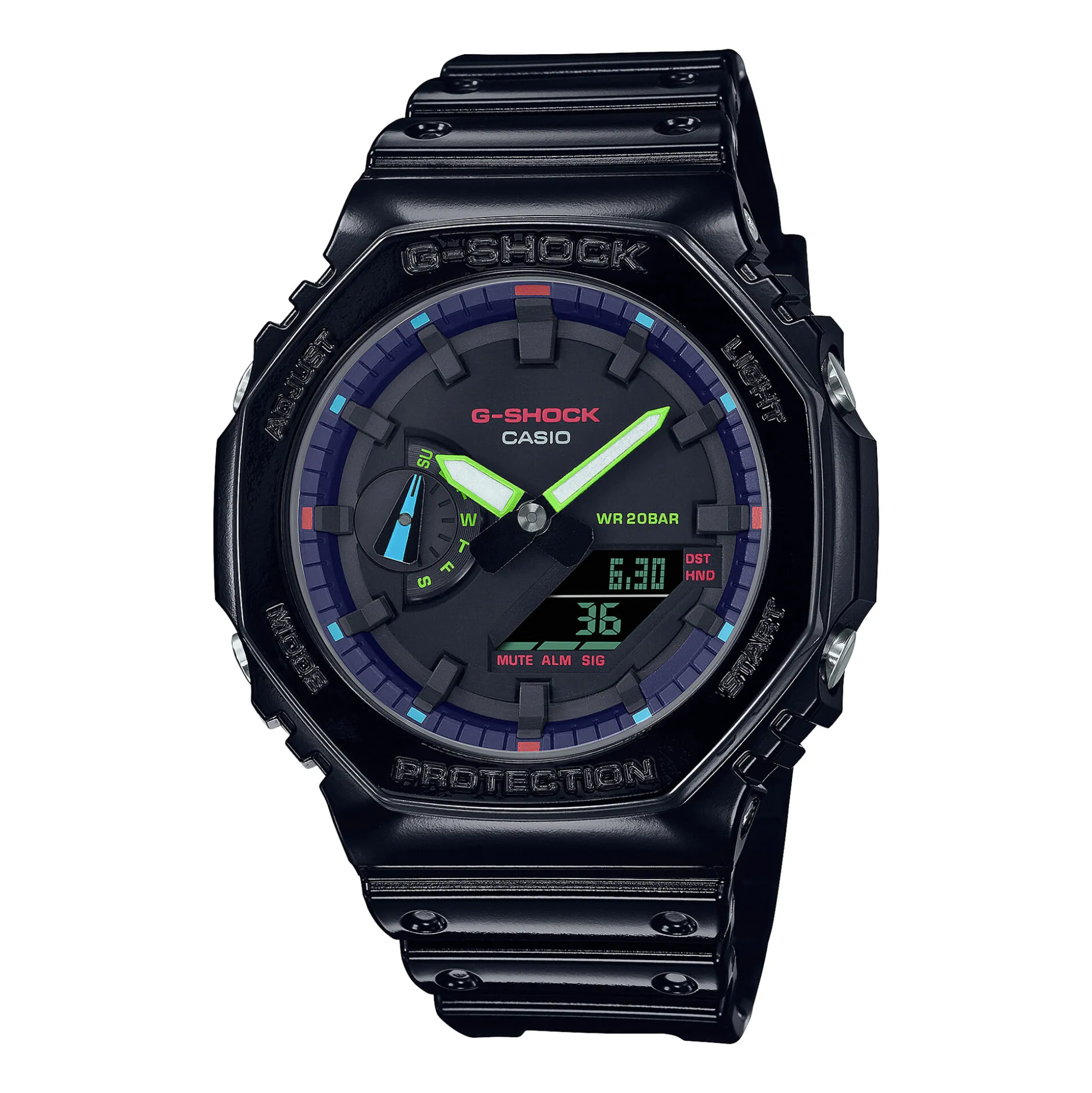 Men's 2100-Series Watch With Black High-Gloss Polyurethane Strap