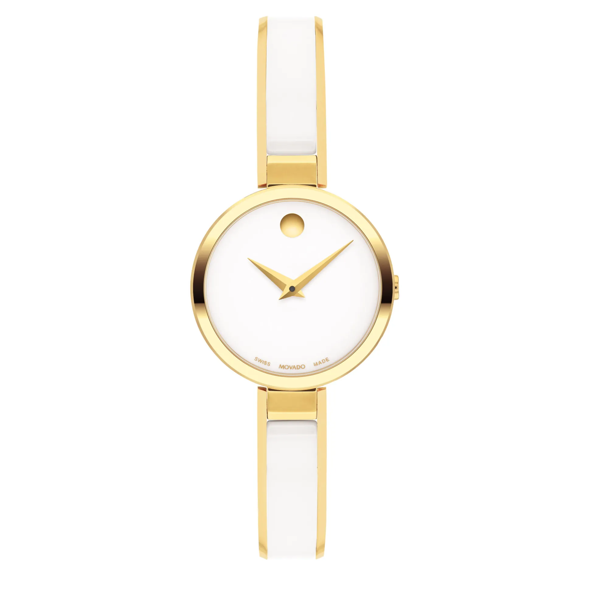 Moda Ladies' Watch In Gold-Tone And White Ceramic, 24Mm