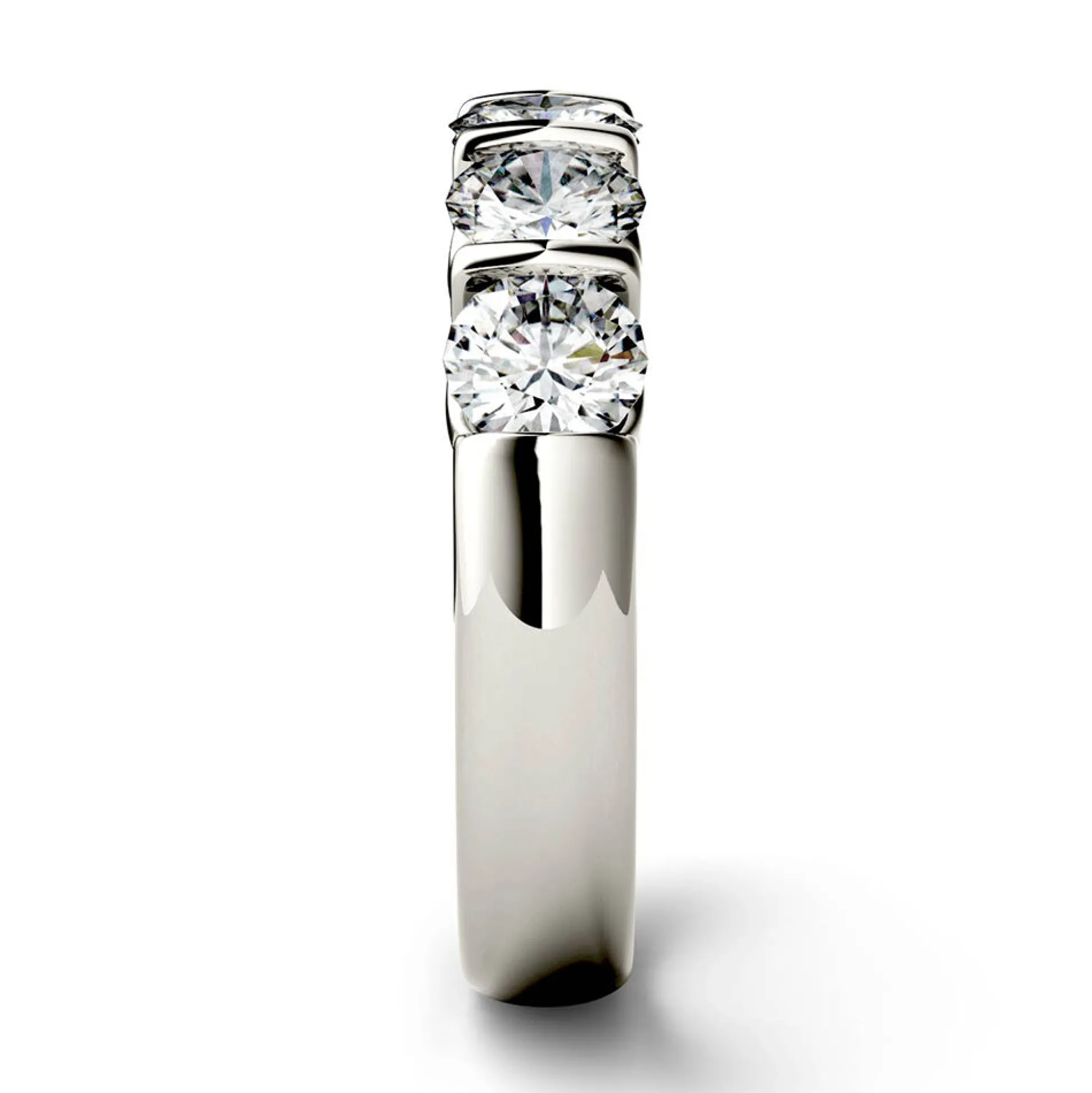Moissanite Band With Five-Stone Setting In 14K White Gold (1 5/8 Ct. Tw.)