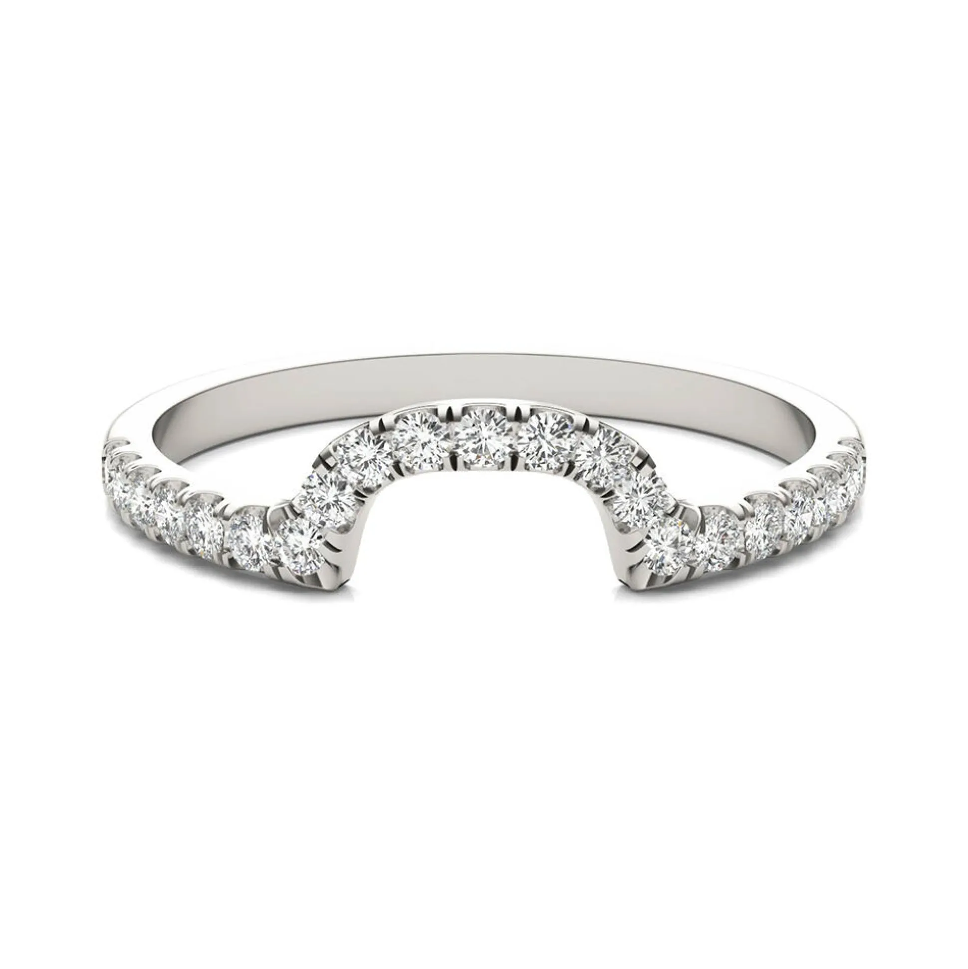 Moissanite Contour Band In 14K White Gold (1/5 Ct. Tw.)