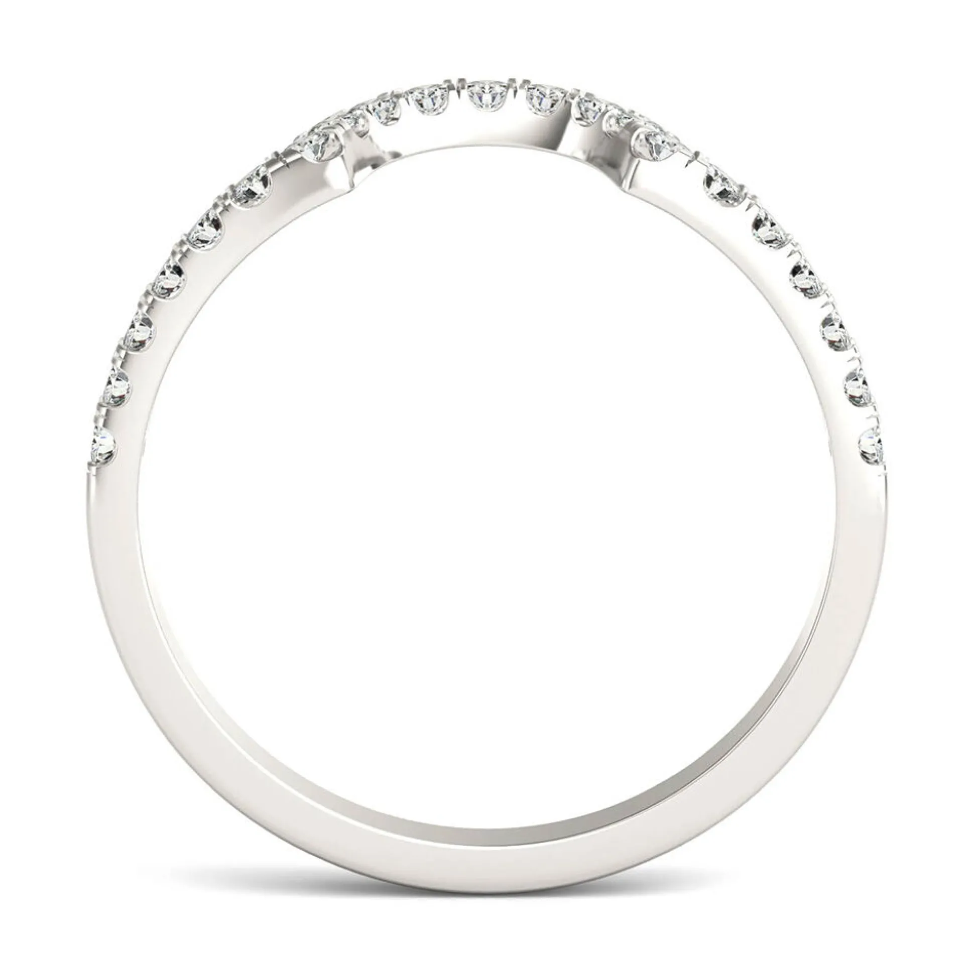 Moissanite Contour Band In 14K White Gold (1/5 Ct. Tw.)