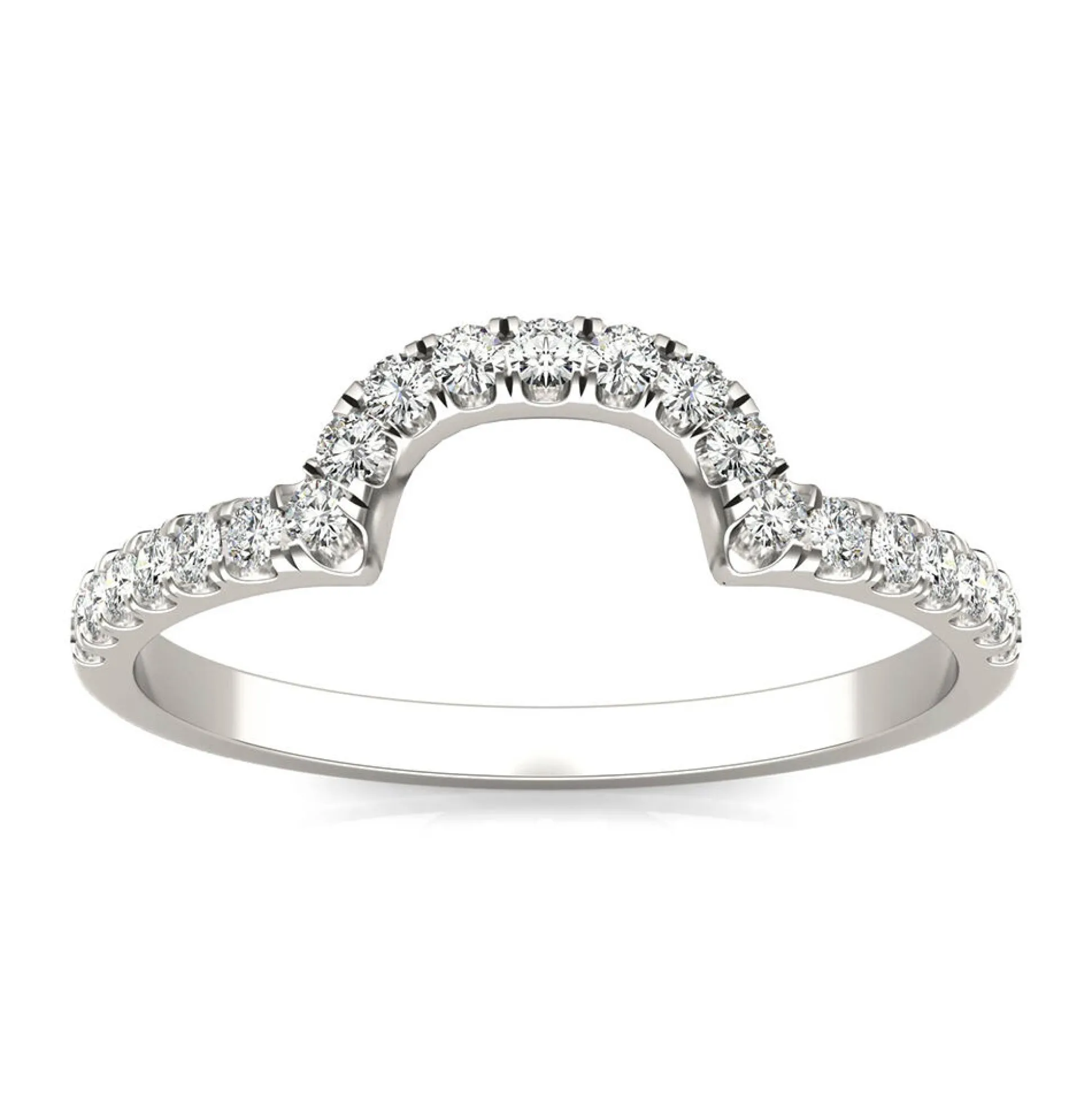 Moissanite Contour Band In 14K White Gold (1/5 Ct. Tw.)