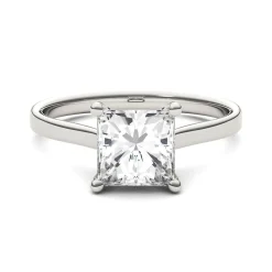 Moissanite Solitaire Ring With Princess Cut