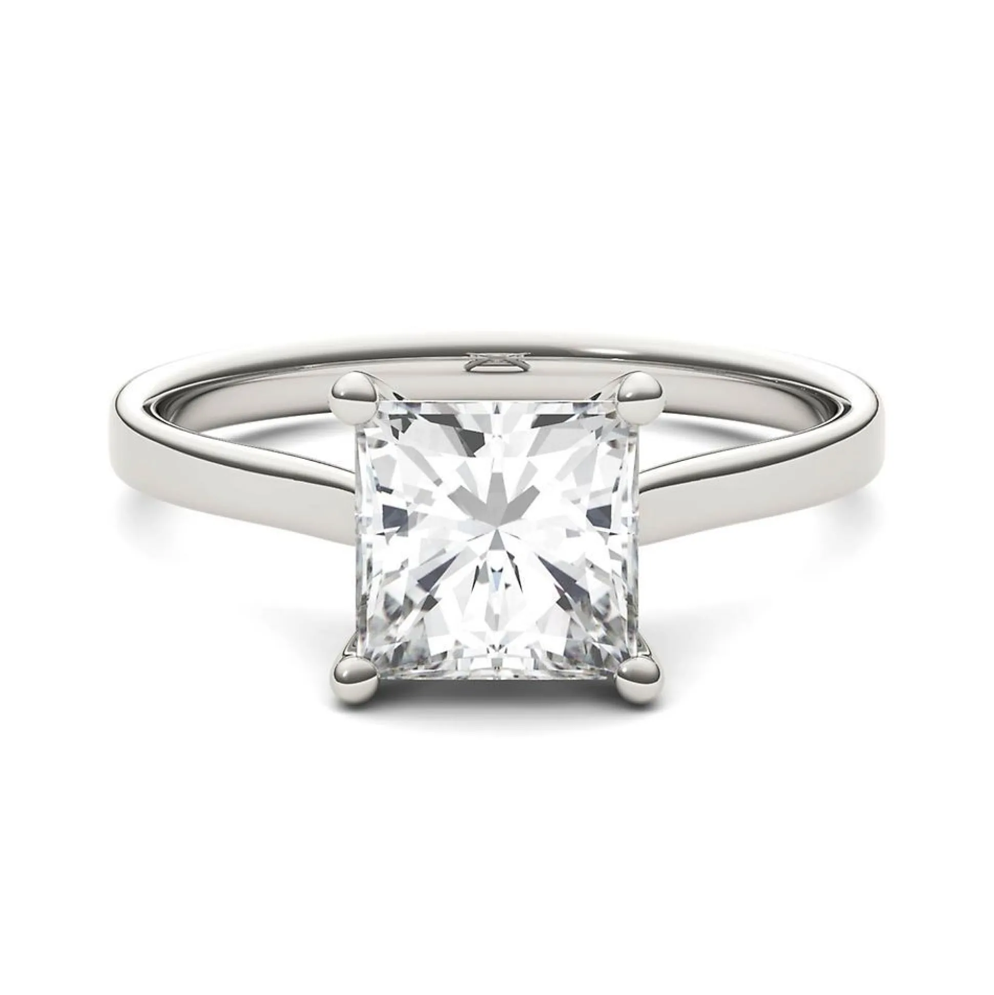 Moissanite Solitaire Ring With Princess Cut