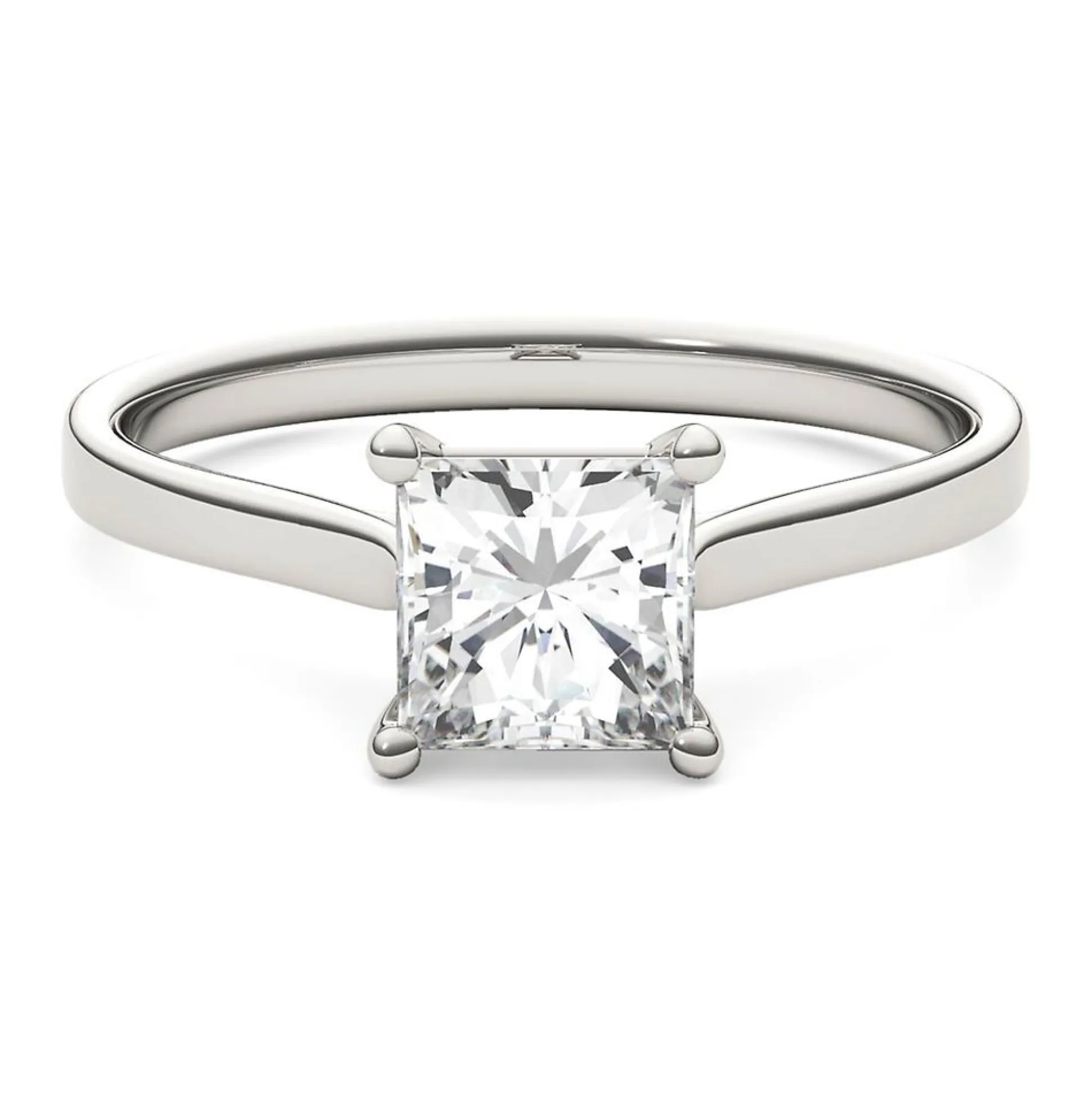 Moissanite Solitaire Ring With Princess Cut