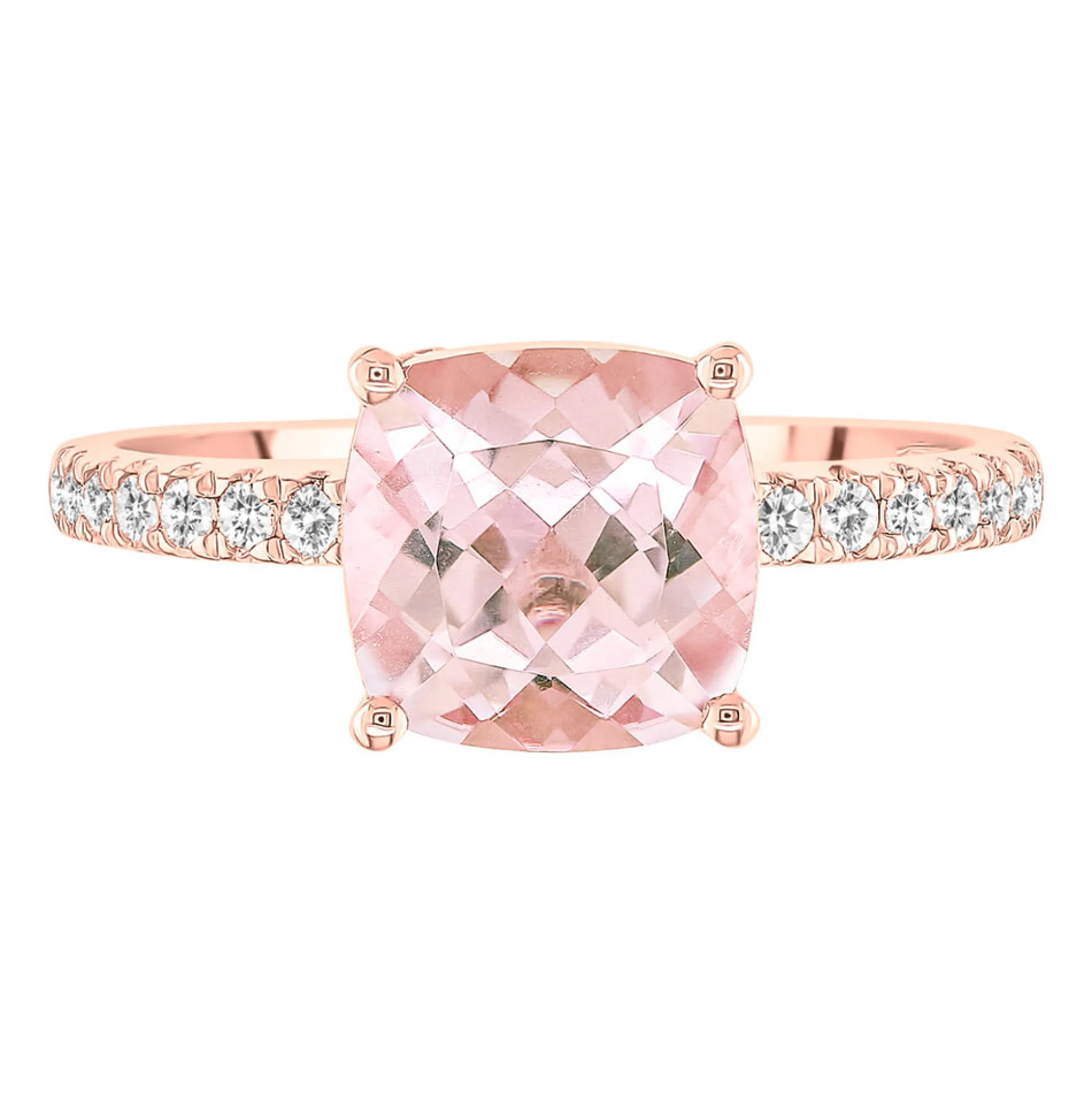 Morganite & 1/3 Ct. Tw. Diamond Ring In 14K Rose Gold