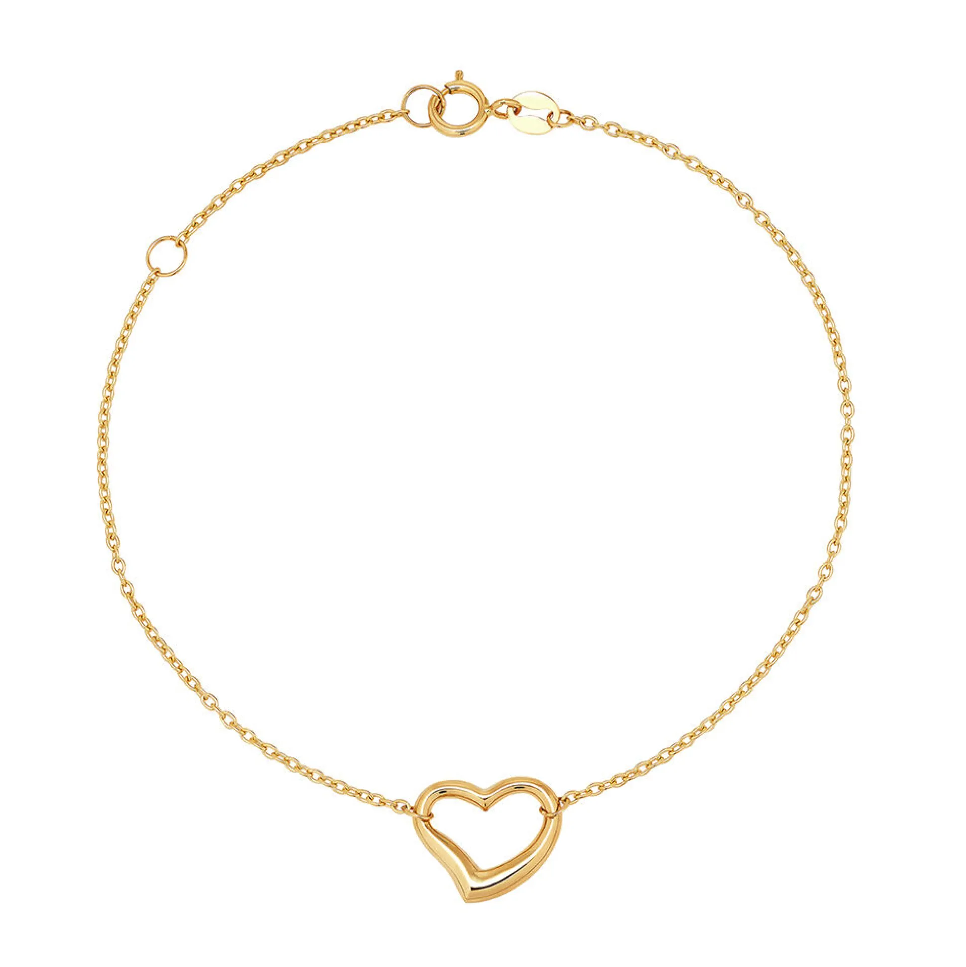 Open Heart Bracelet In 14K Yellow Gold