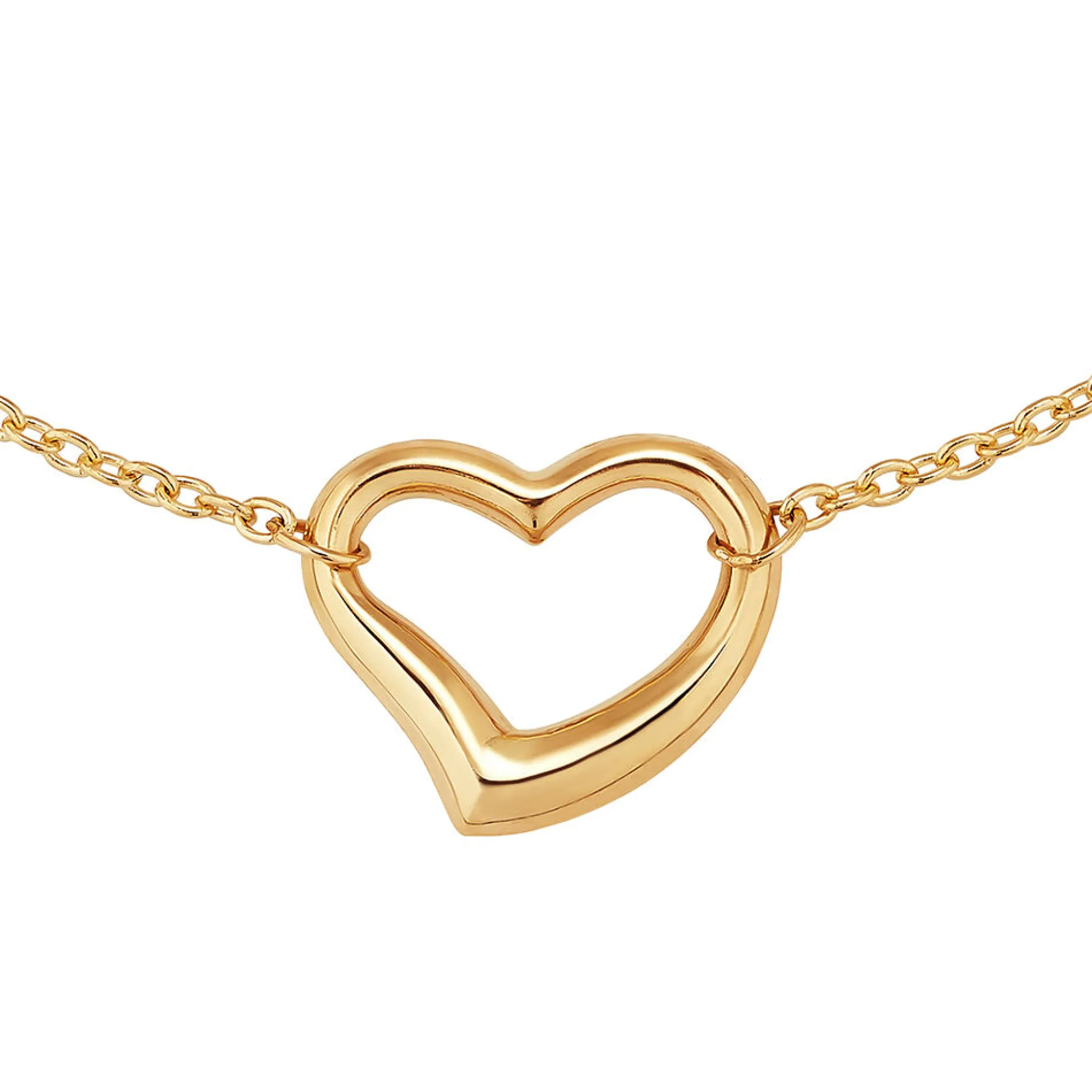 Open Heart Bracelet In 14K Yellow Gold
