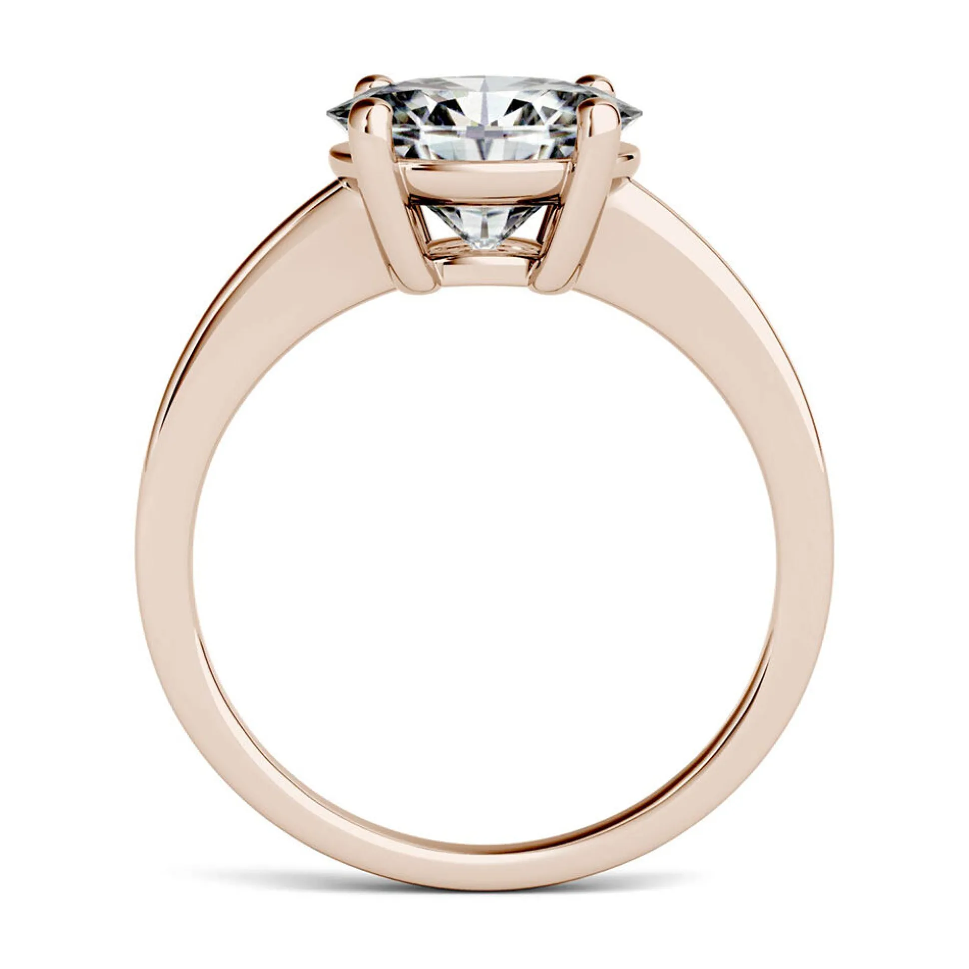 Oval Moissanite Solitaire Ring In 14K Rose Gold (2 1/10 Ct.)