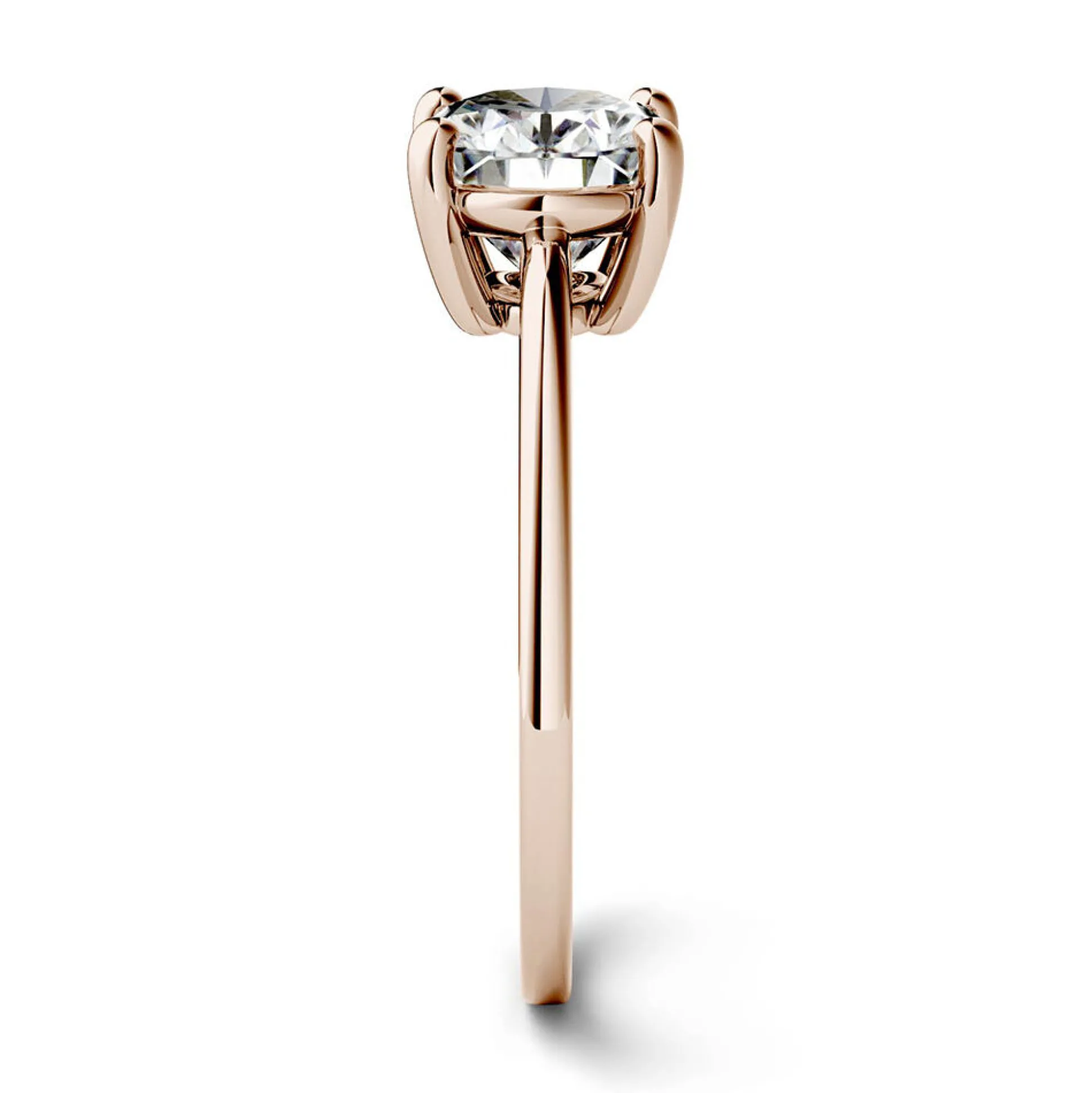 Oval Moissanite Solitaire Ring In 14K Rose Gold (2 1/10 Ct.)