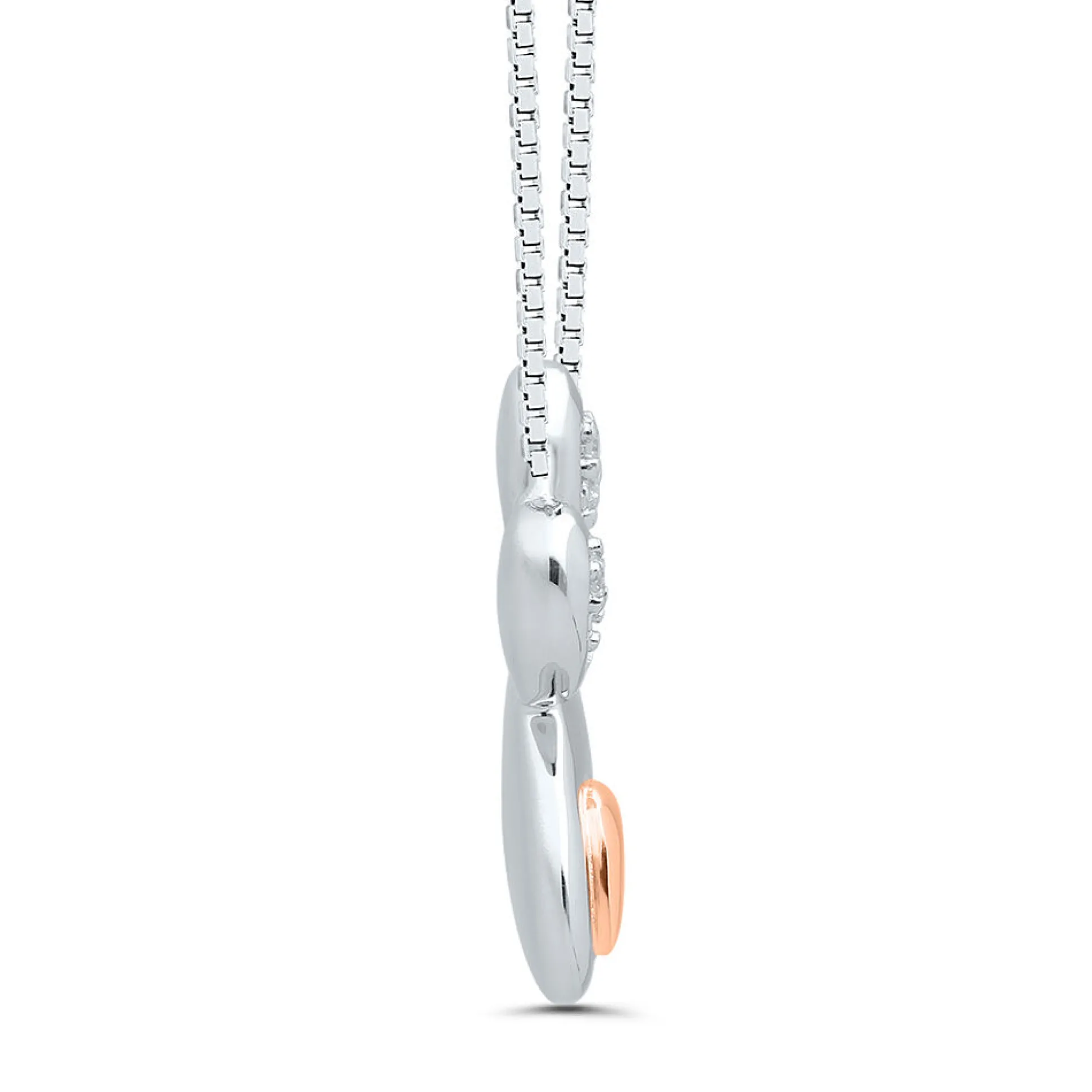 Paw Print Pendant With Diamond Accents In Sterling Silver