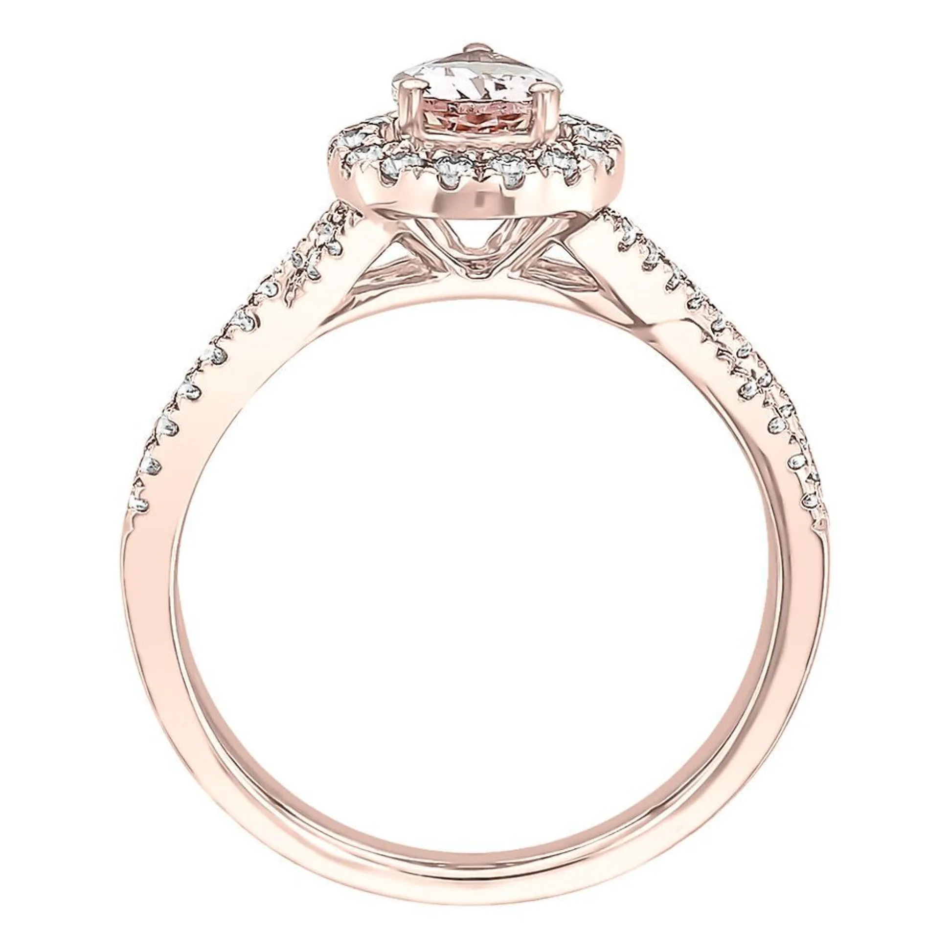 Pear-Shaped Morganite & Diamond Ring In 10K Rose Gold (1/3 Ct. Tw.)