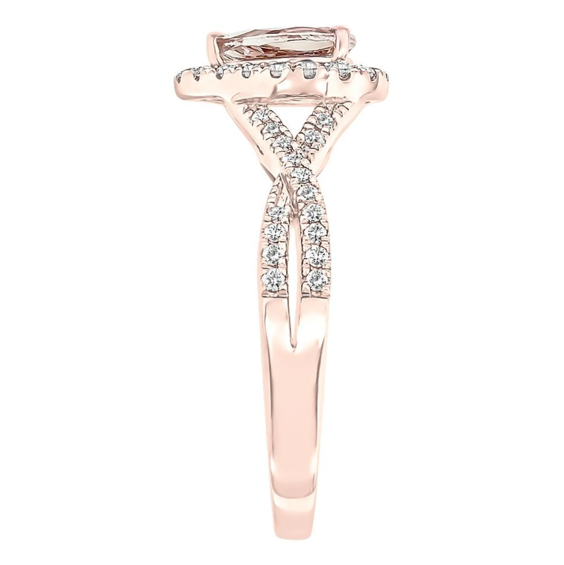 Pear-Shaped Morganite & Diamond Ring In 10K Rose Gold (1/3 Ct. Tw.)