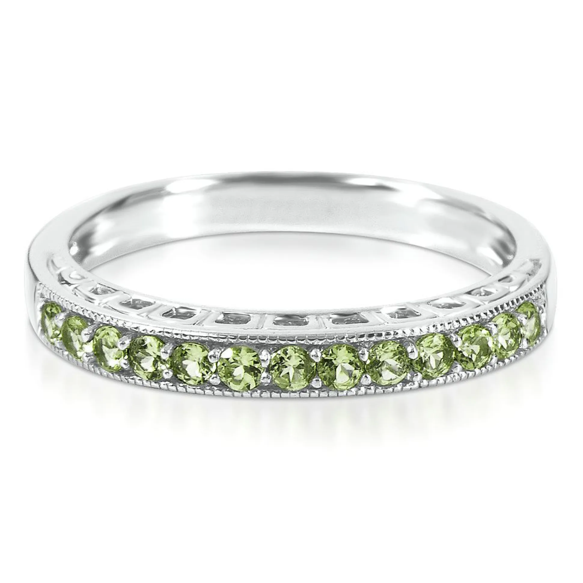 Peridot Stack Ring In Sterling Silver