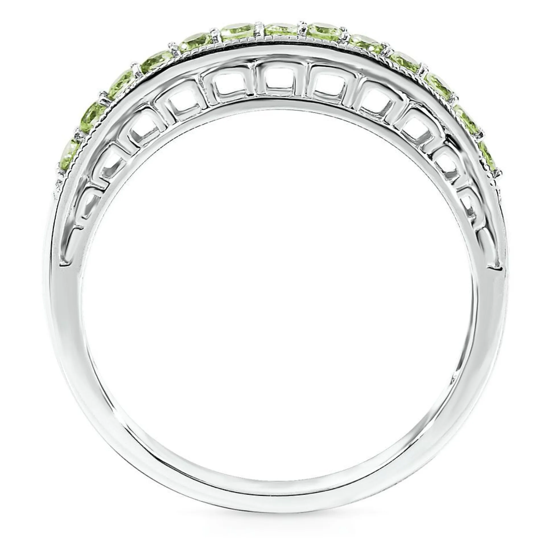 Peridot Stack Ring In Sterling Silver