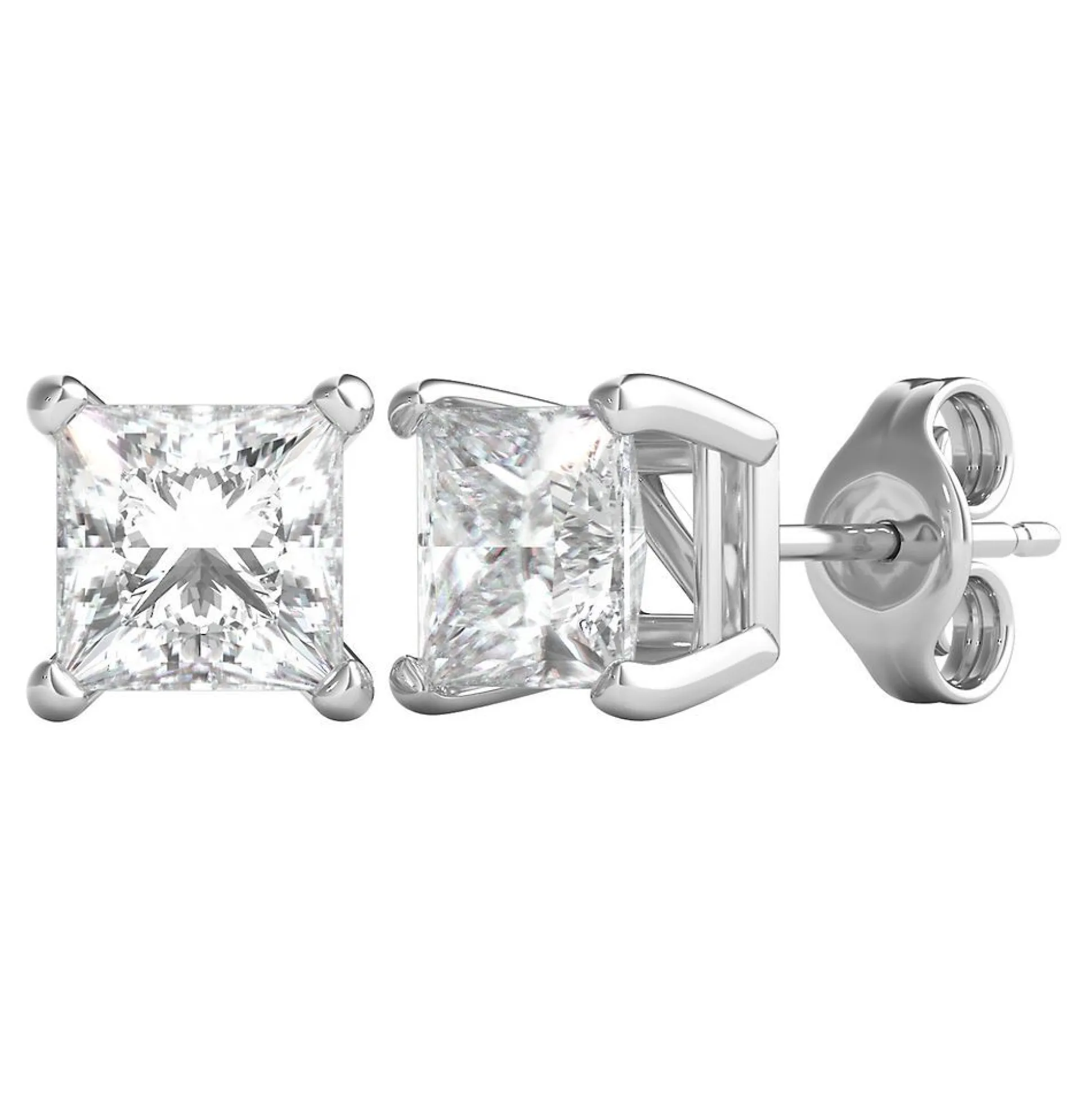 Prima Diamond 4-Prong Stud Earrings In 14K Gold