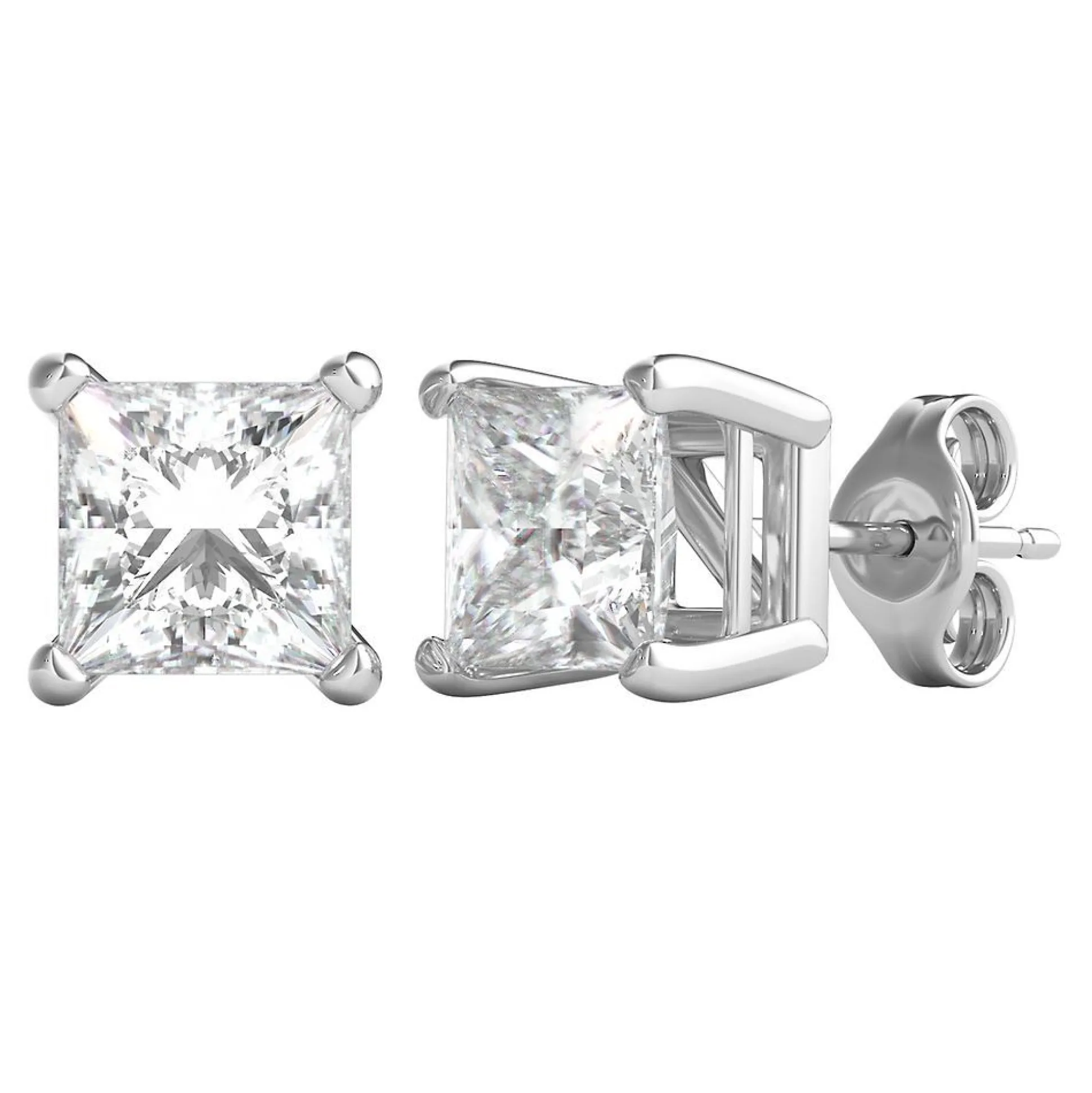 Prima Diamond 4-Prong Stud Earrings In 14K Gold