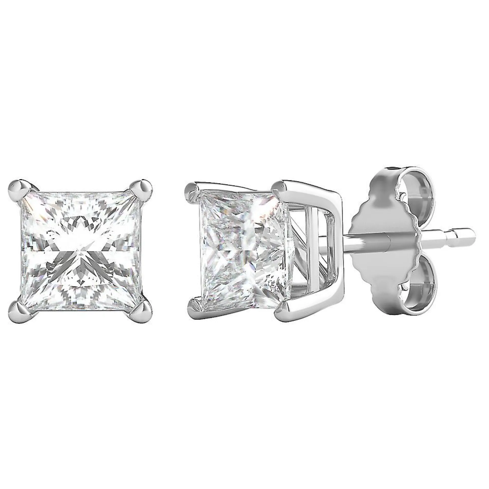Prima Diamond 4-Prong Stud Earrings In 14K Gold