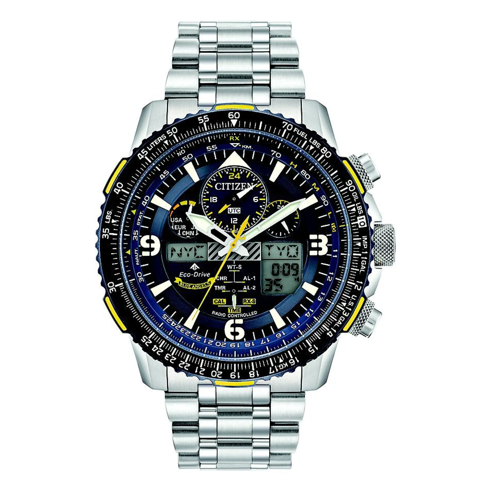 Promaster Skyhawk A-T Blue Angels Men's Watch In Stainless Steel