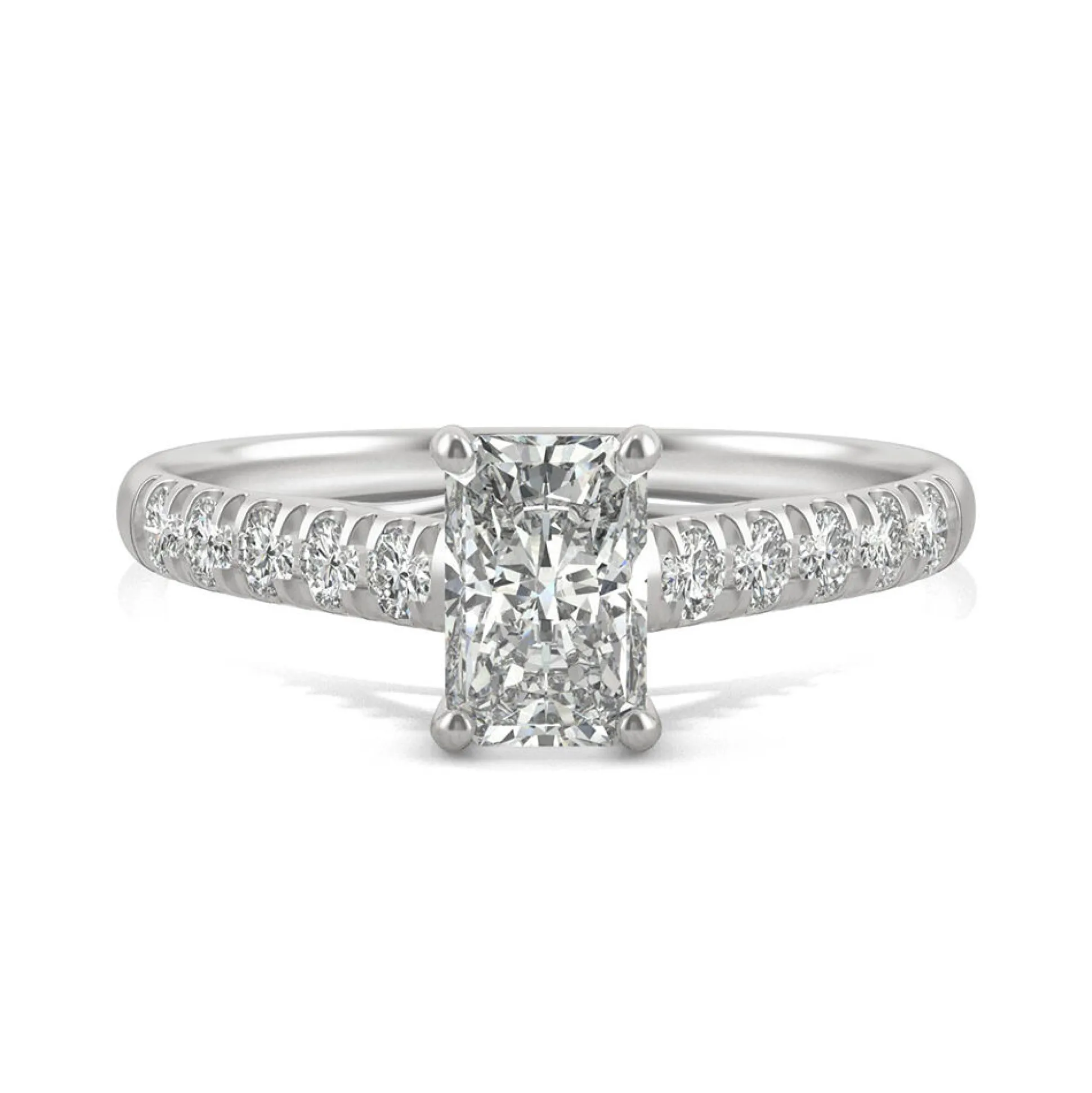 Radiant-Cut Moissanite Ring In 14K White Gold (1 3/8 Ct. Tw.)
