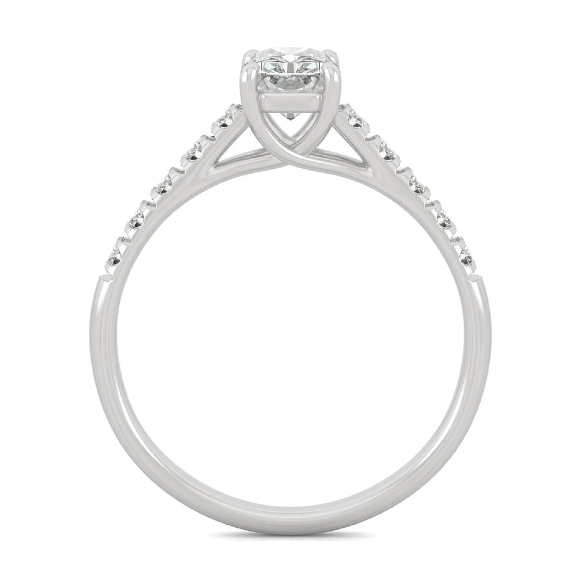 Radiant-Cut Moissanite Ring In 14K White Gold (1 3/8 Ct. Tw.)