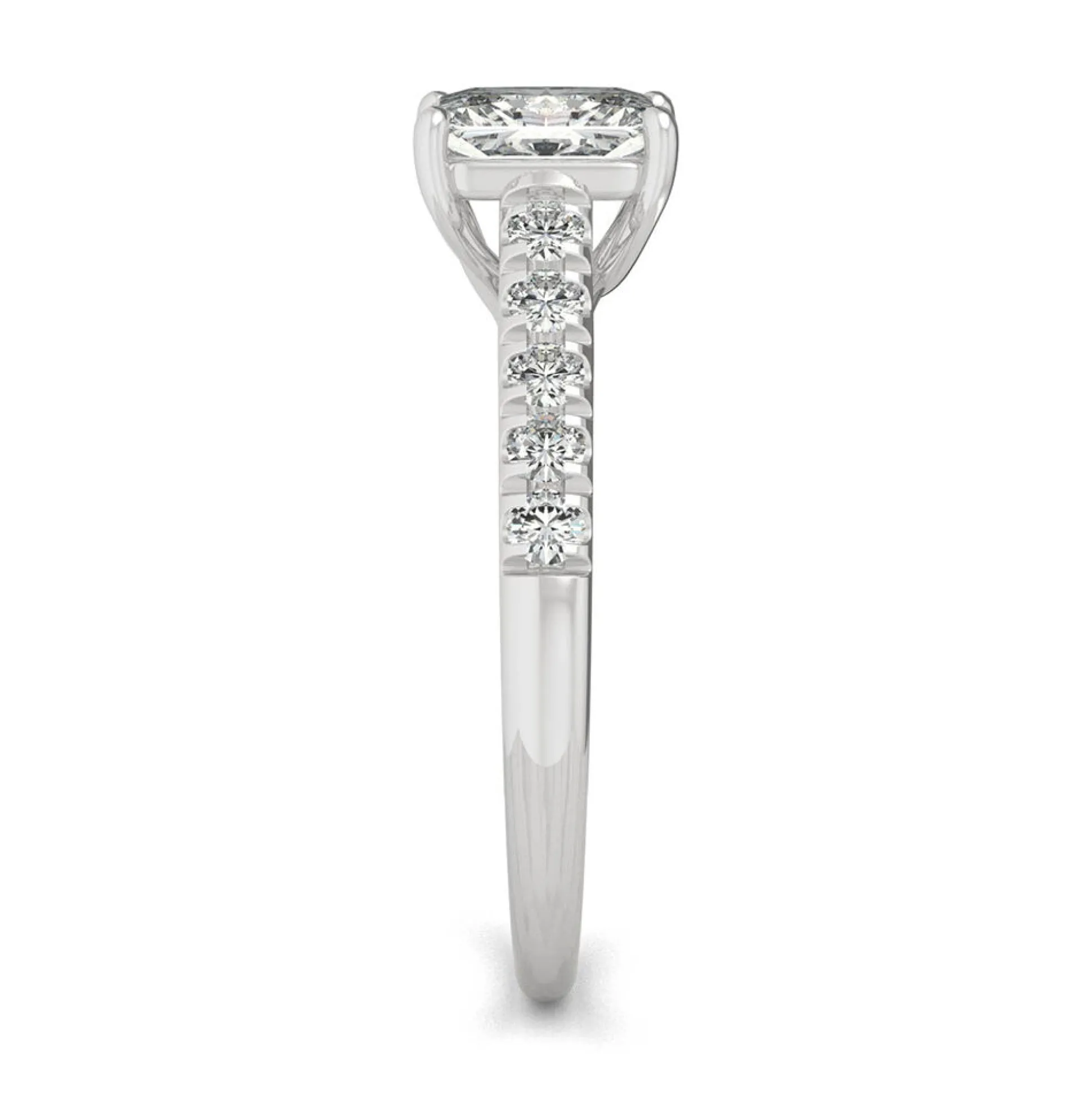 Radiant-Cut Moissanite Ring In 14K White Gold (1 3/8 Ct. Tw.)