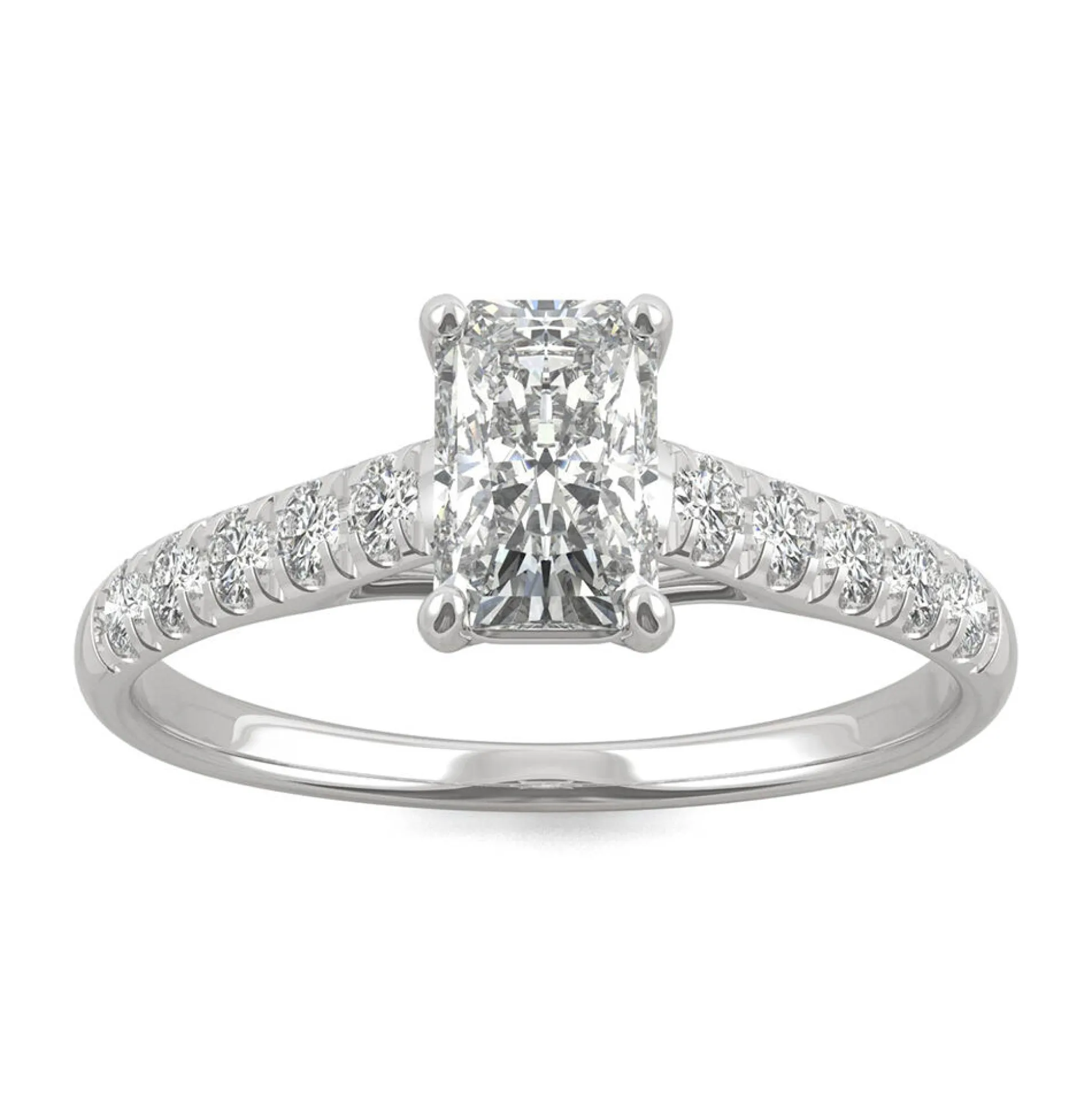 Radiant-Cut Moissanite Ring In 14K White Gold (1 3/8 Ct. Tw.)