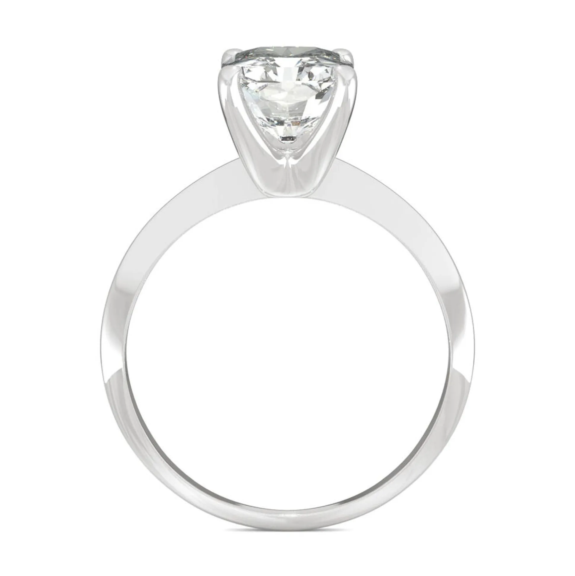 Radiant-Cut Moissanite Ring With Knife-Edge Band In 14K White Gold (2 Ct.)