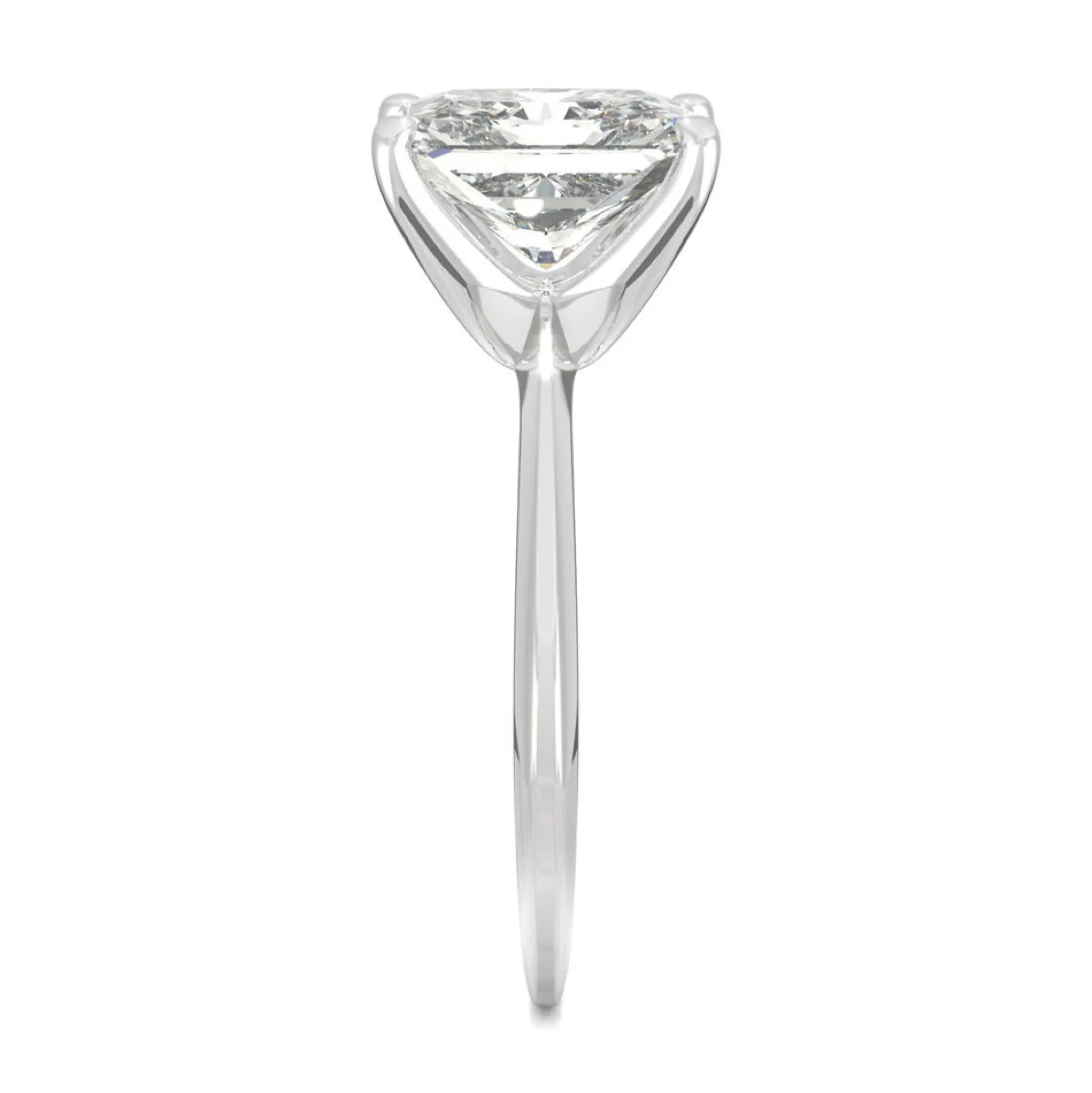 Radiant-Cut Moissanite Ring With Knife-Edge Band In 14K White Gold (2 Ct.)