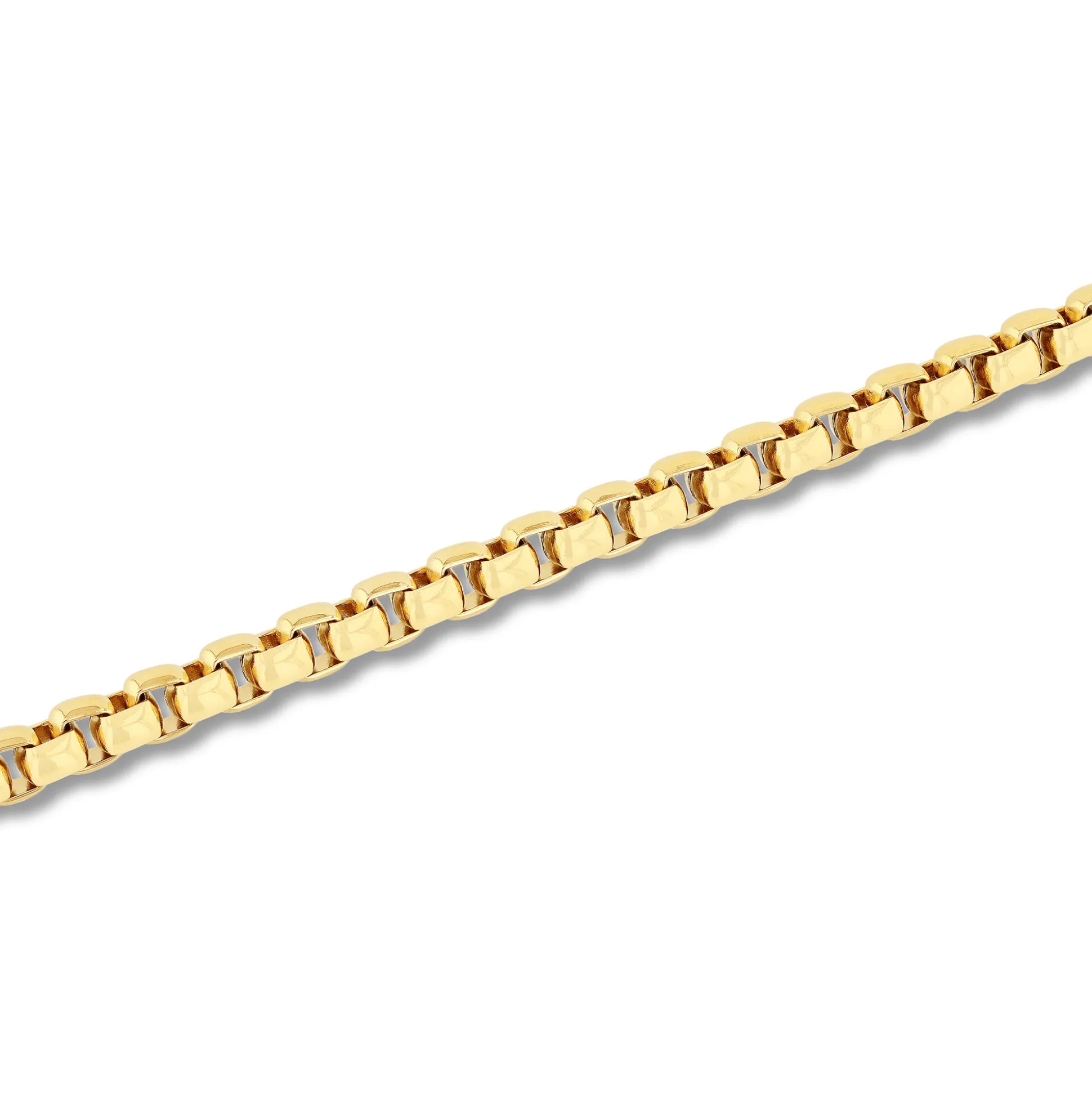 Round Box Link Bracelet In Yellow Gold Ion-Plated Stainless Steel, 6.5Mm, 9"